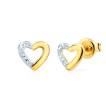 Kolczyki serca Savicki: złote, diamenty