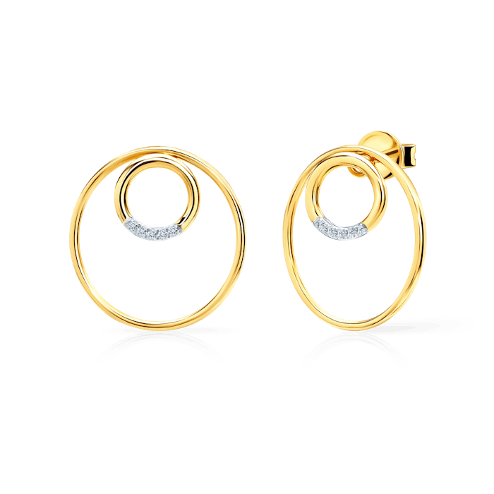 Kolczyki koła Savicki: złote, diamenty