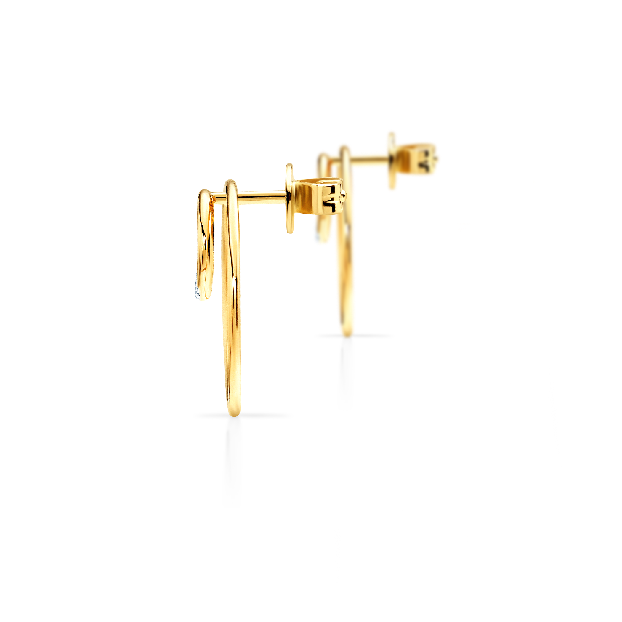 Kolczyki koła Savicki: złote, diamenty