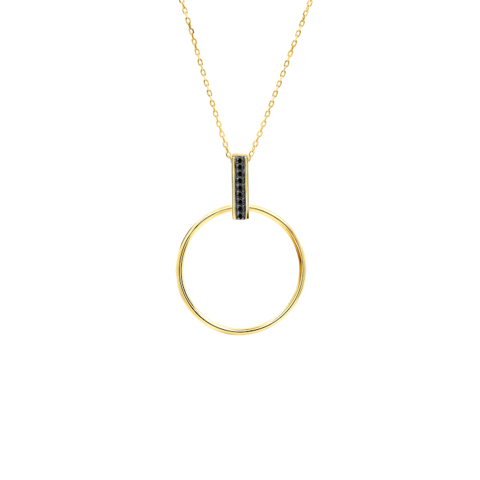 Naszyjnik koło Savicki: złoty, czarne diamenty