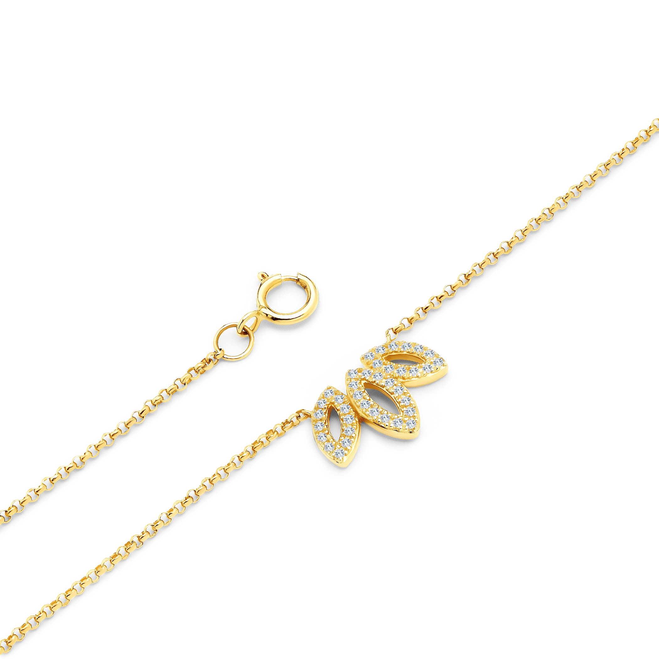 Halskette Blatt Savicki: Gold, Diamanten