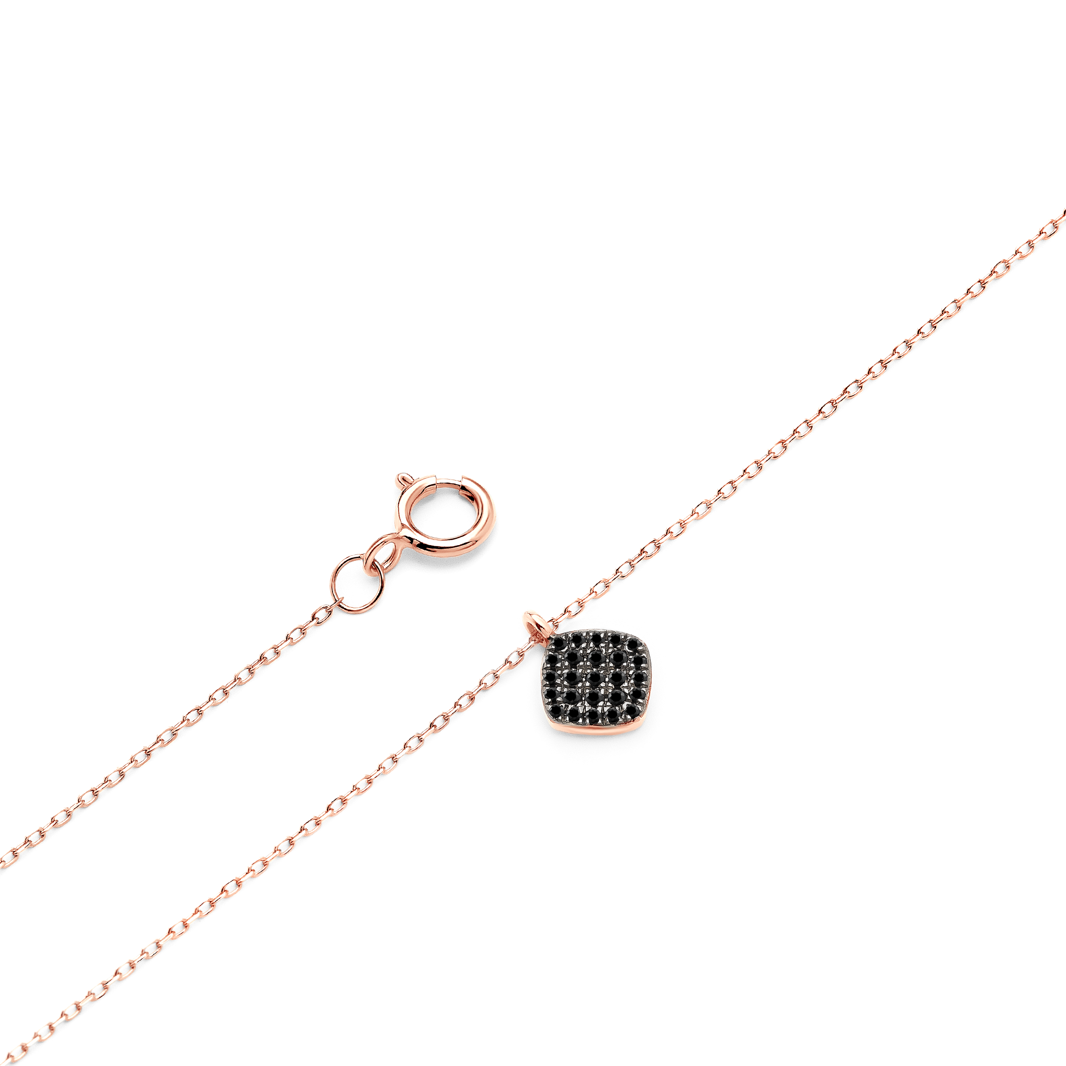 SAVICKI necklace: rose gold, black diamonds - 3