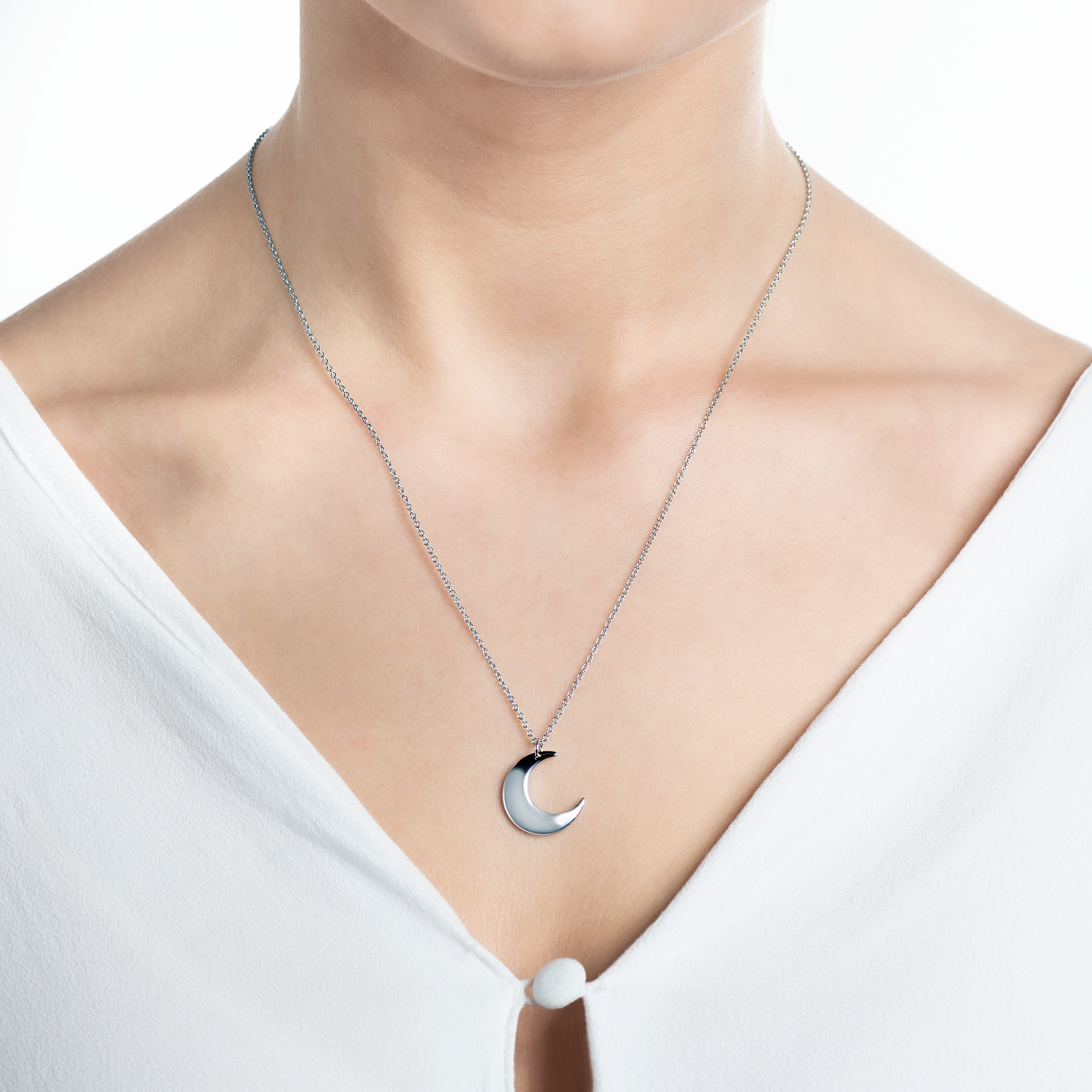 Halskette Kette mit Anhänger  Mond Savicki: Silber - 4