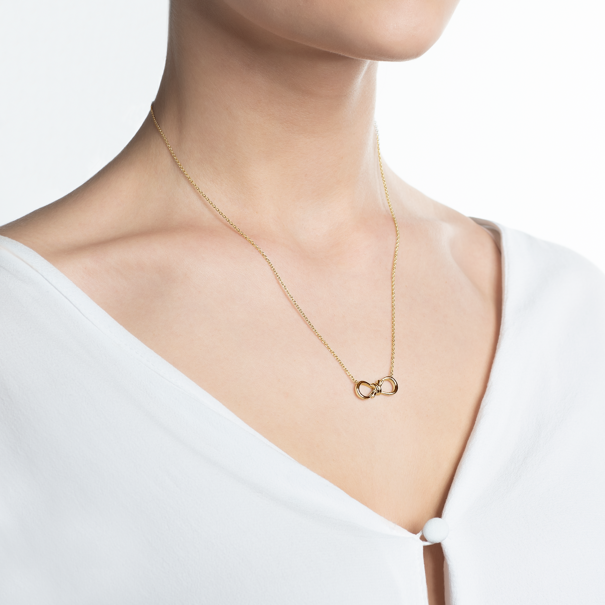 Naszyjnik celebrytka nieskończoność Savicki: srebrny pozłacany - 4