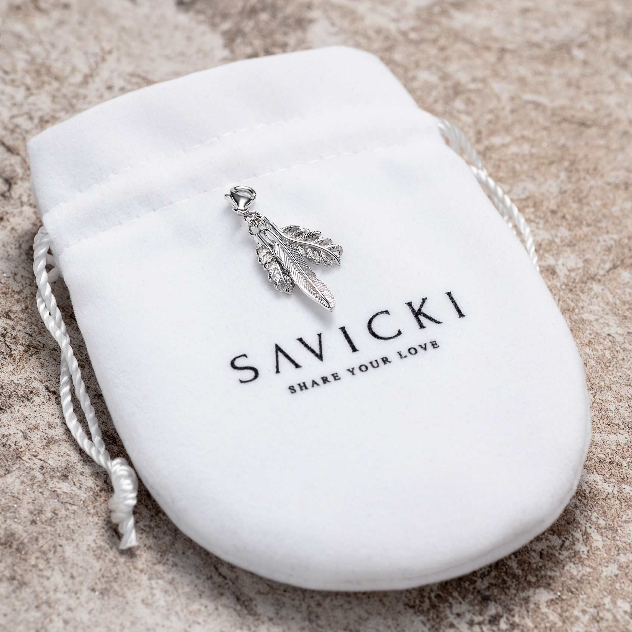 Zawieszka piórka Savicki: srebrna - 3