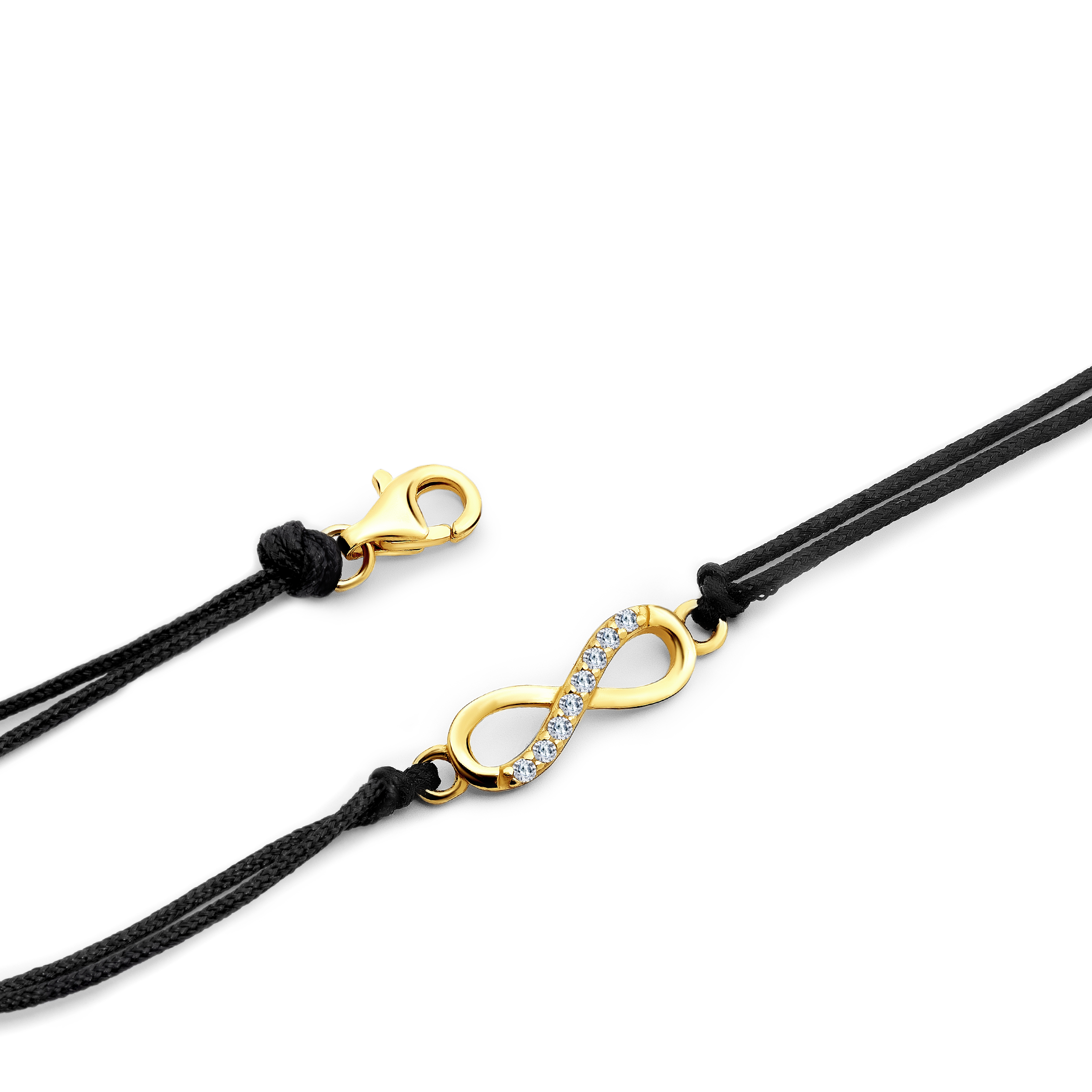 Bransoletka nieskończoność Savicki: srebrna pozłacana, cyrkonie - 3