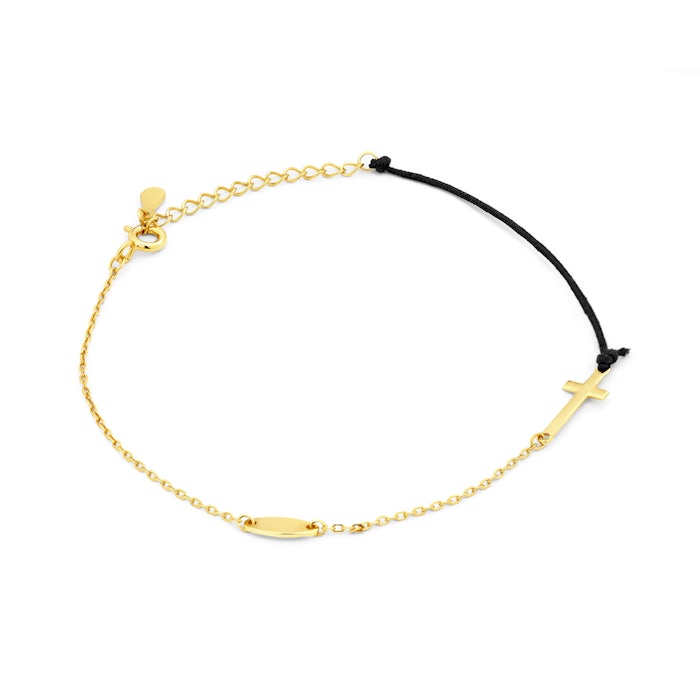 Bransoletka krzyżyk Savicki: srebrna pozłacana