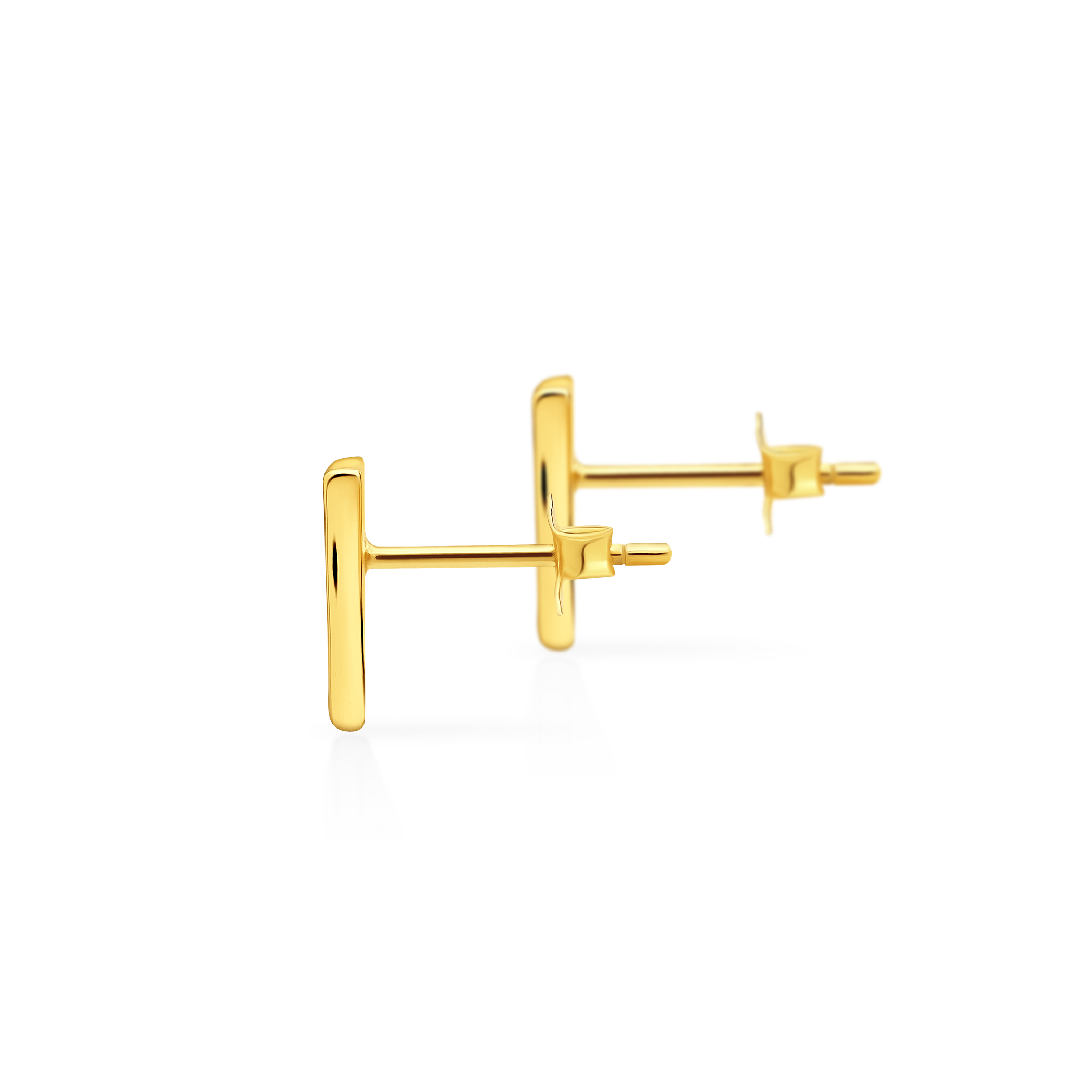 Kolczyki trójkąty Savicki: srebrne pozłacane - 3