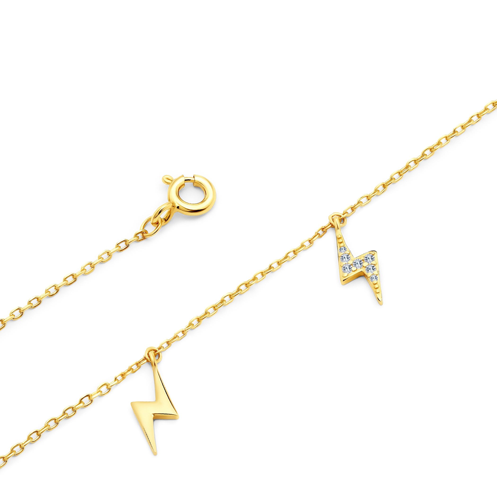 Bransoletka piorun Savicki: srebrna pozłacana, cyrkonie - 3