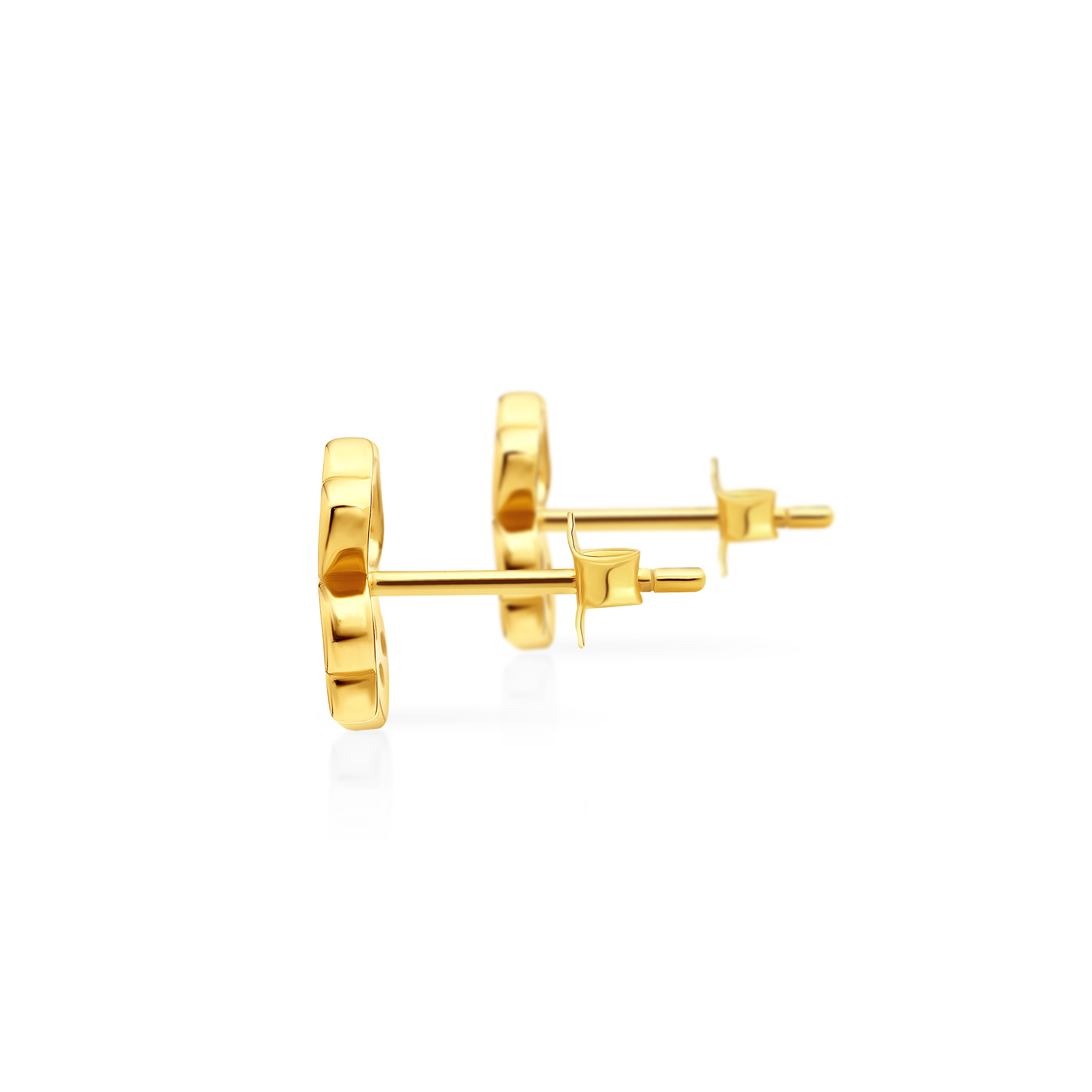 Kolczyki koniczynka Savicki: srebrne pozłacane, cyrkonie - 3