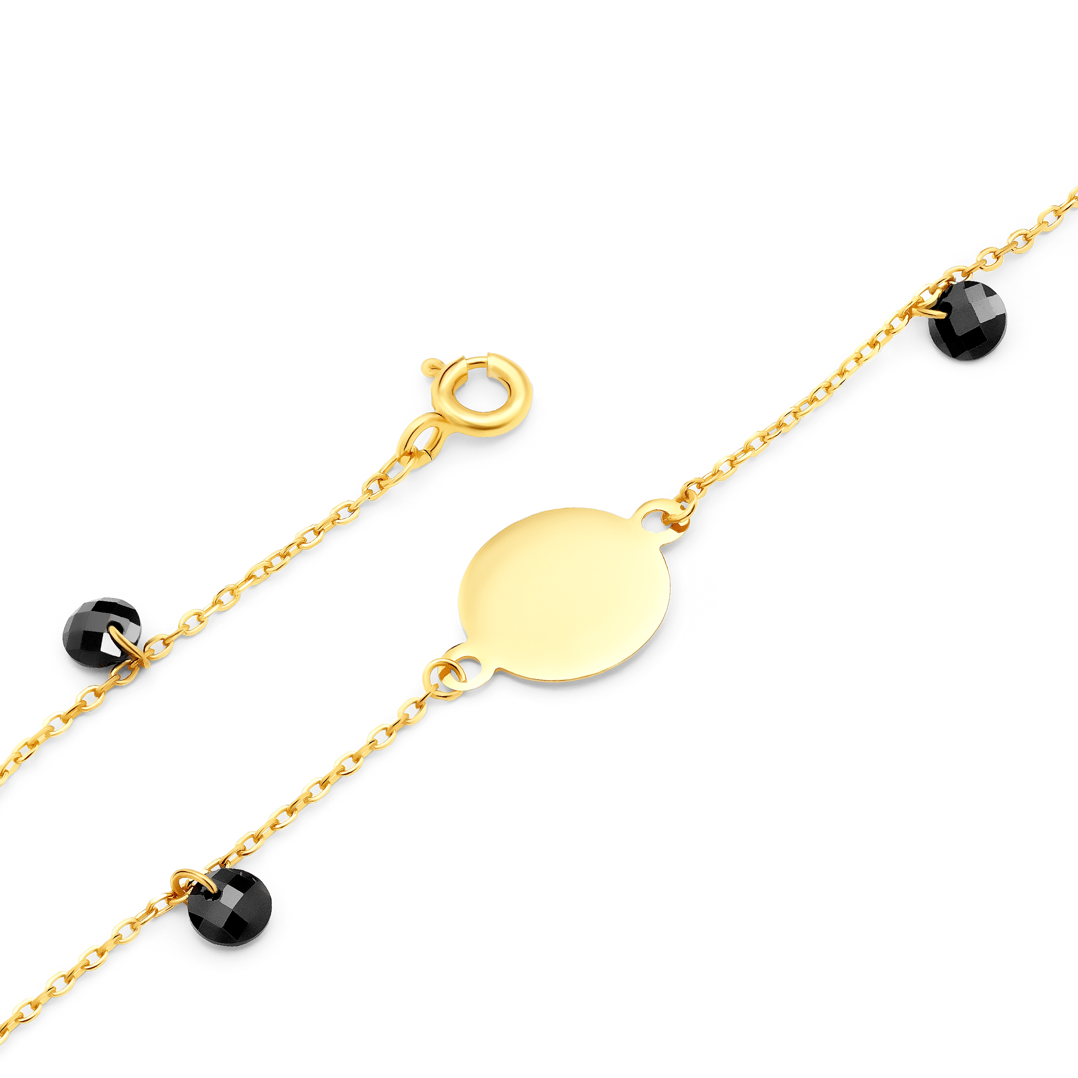 Bransoletka koło celebrytka Savicki: srebrna pozłacana, spinele - 3