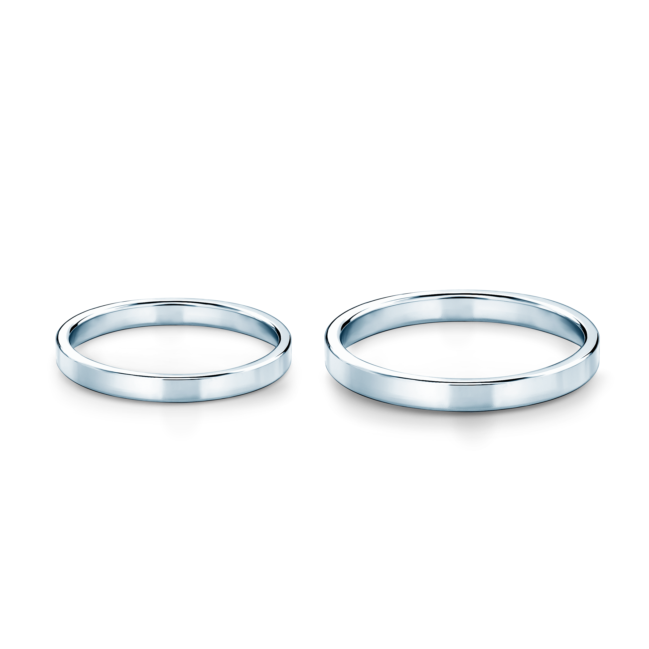 Obrączki ślubne: białe złoto, płaskie, 2 mm