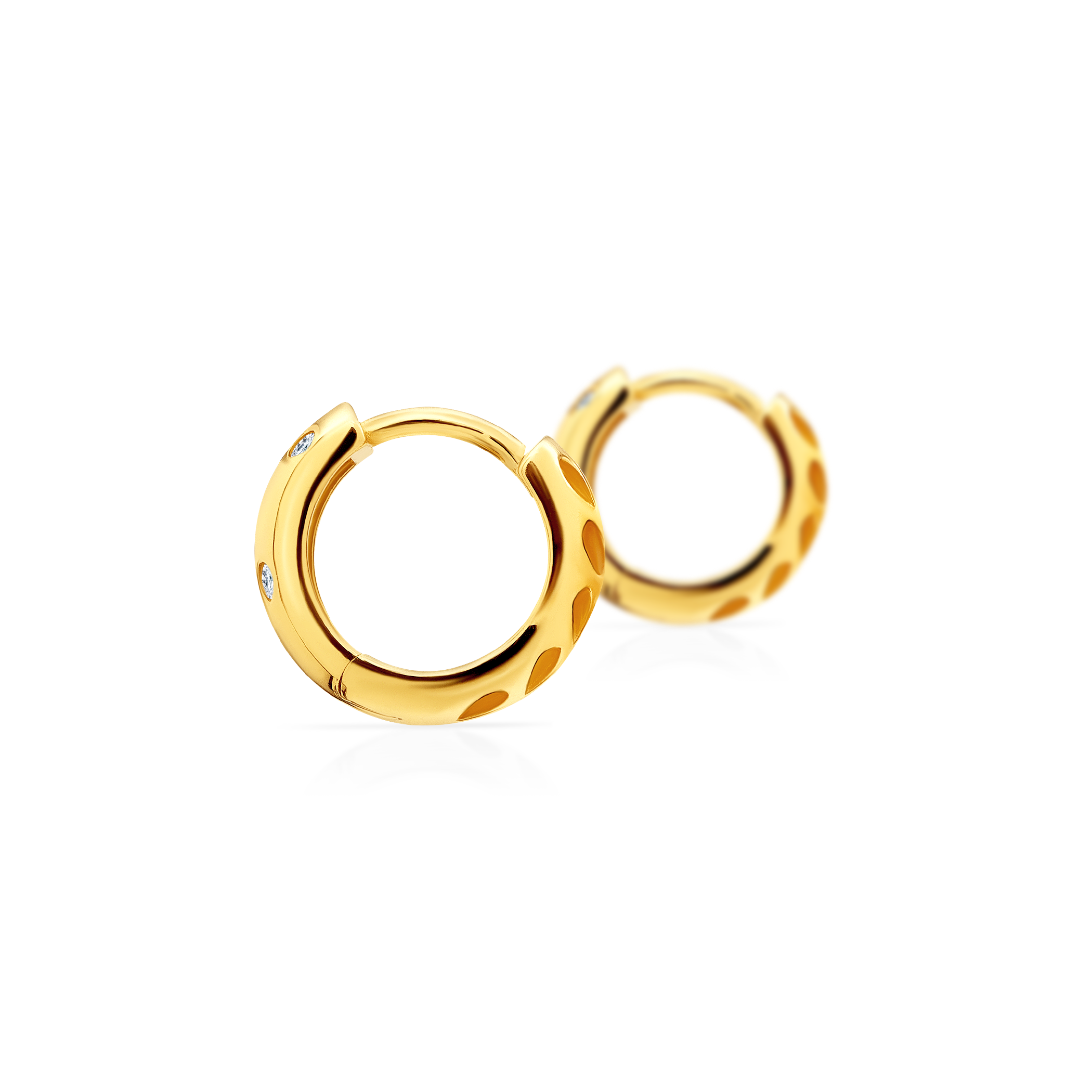 Kolczyki koła Savicki: srebrne pozłacane, cyrkonie - 3