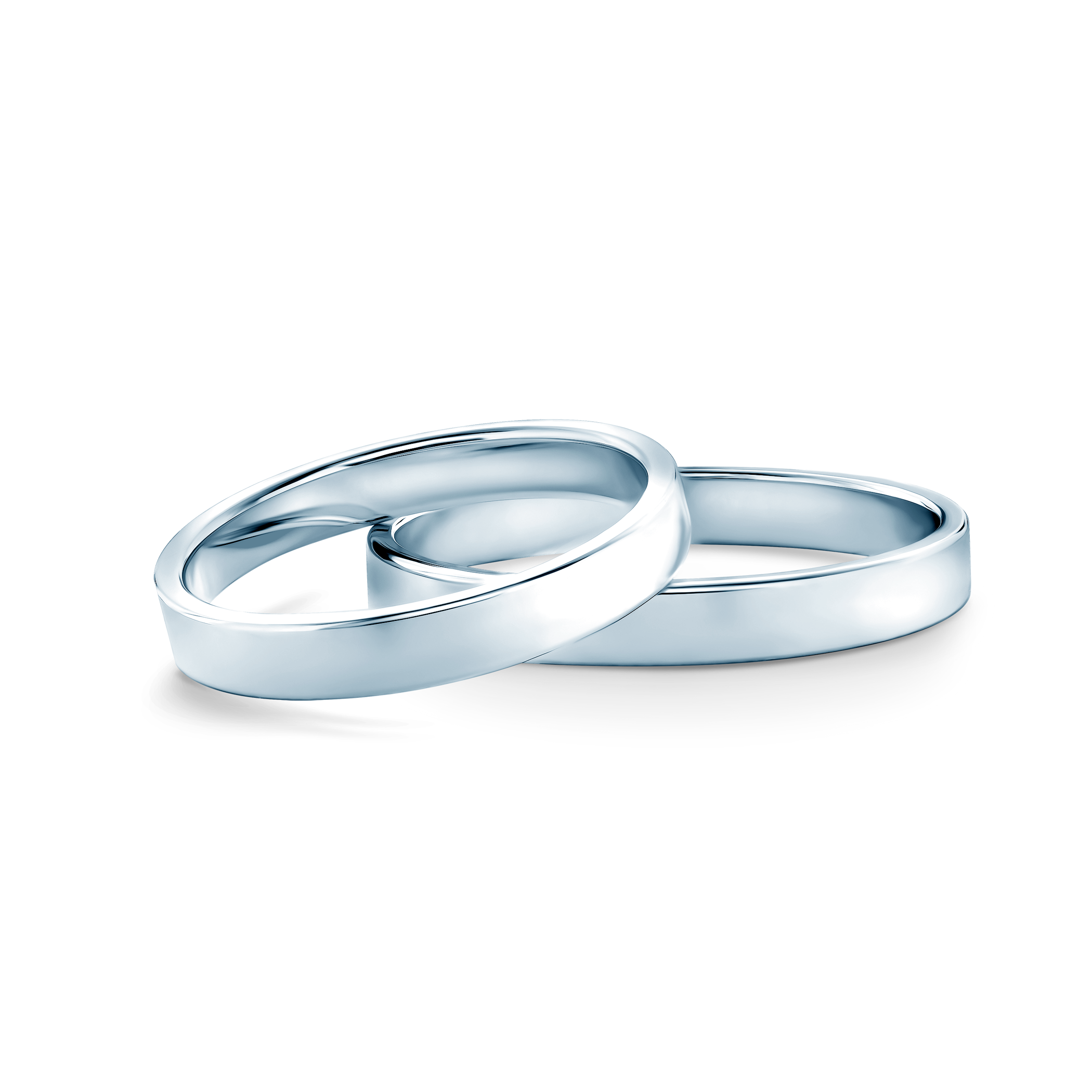 Snubní prsteny: bílé zlato, ploché, 3 mm