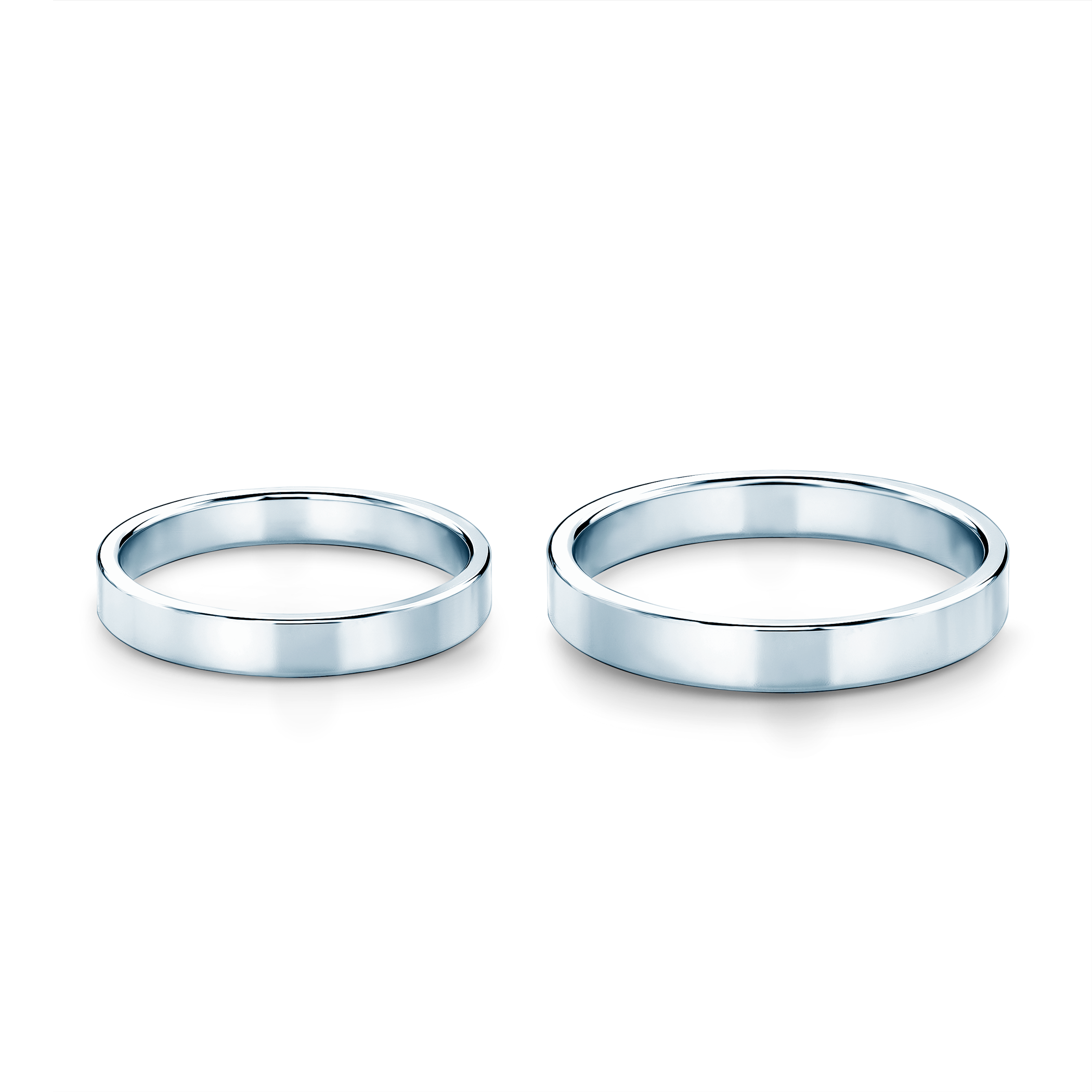 Eheringe: Weißgold, Flach, 3 mm