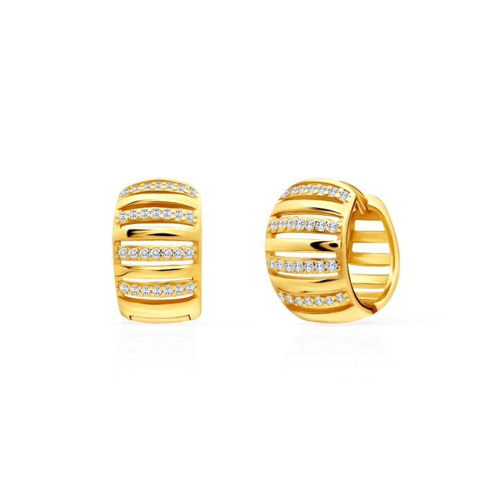 Kolczyki koła Savicki: srebrne pozłacane, cyrkonie