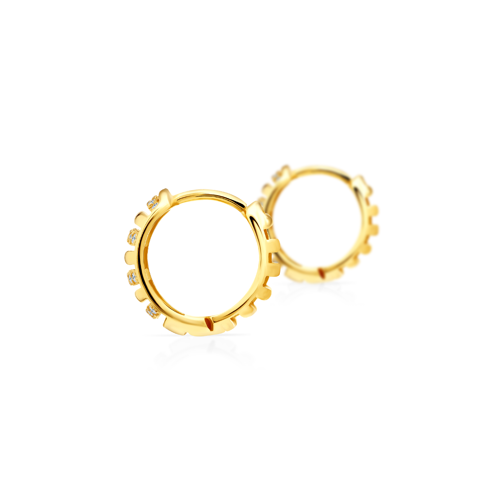 Kolczyki koła Savicki: srebrne pozłacane, cyrkonie