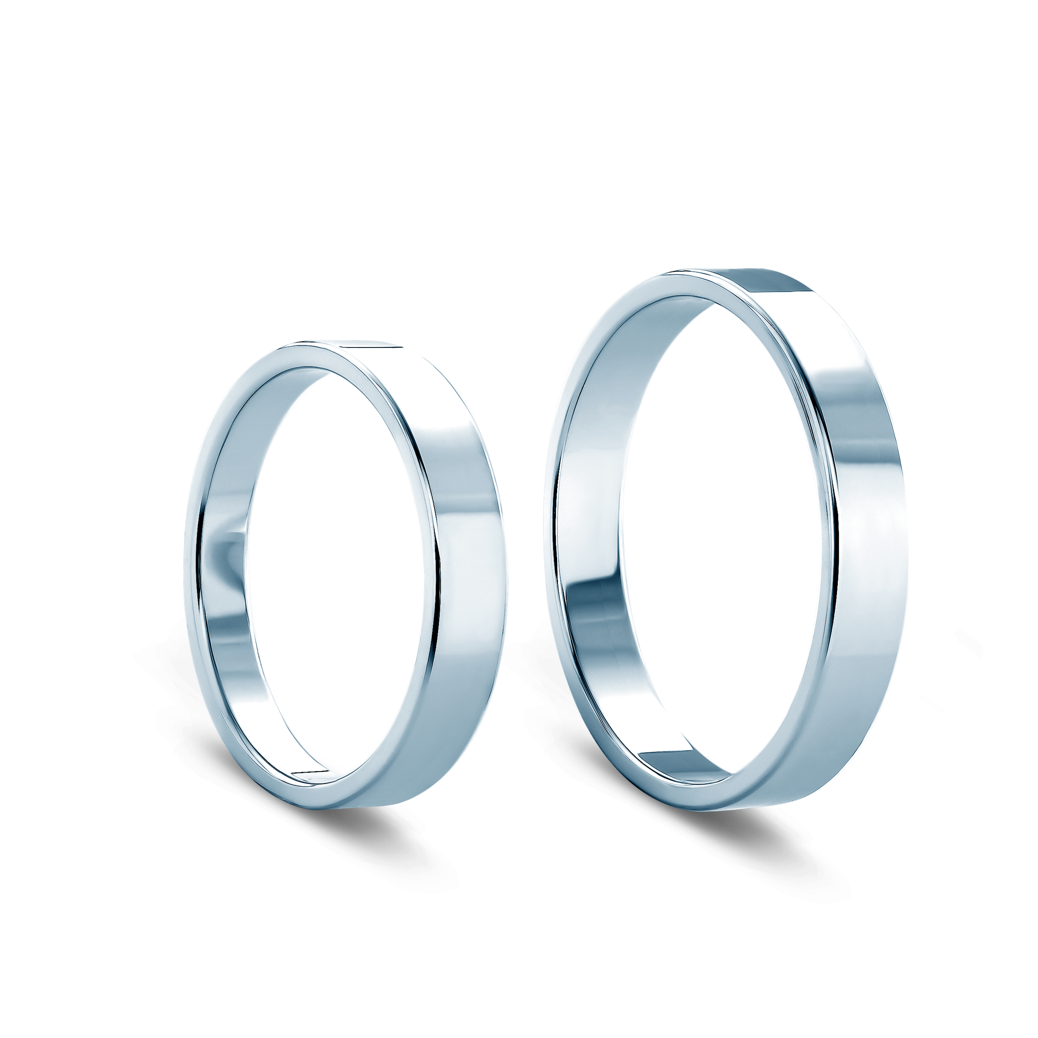 Obrączki ślubne: białe złoto, płaskie, 4 mm - 3