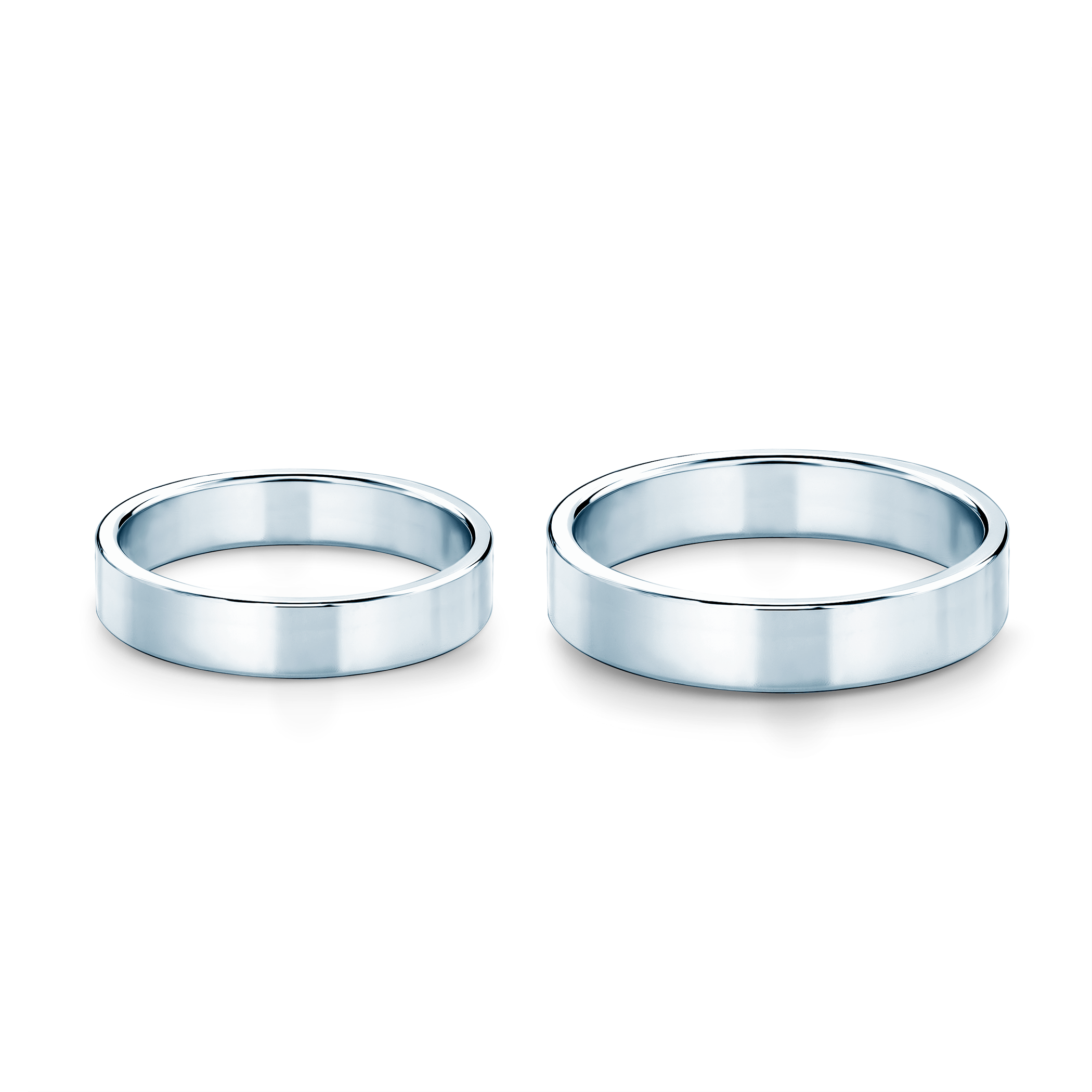 Obrączki ślubne: białe złoto, płaskie, 4 mm - 4