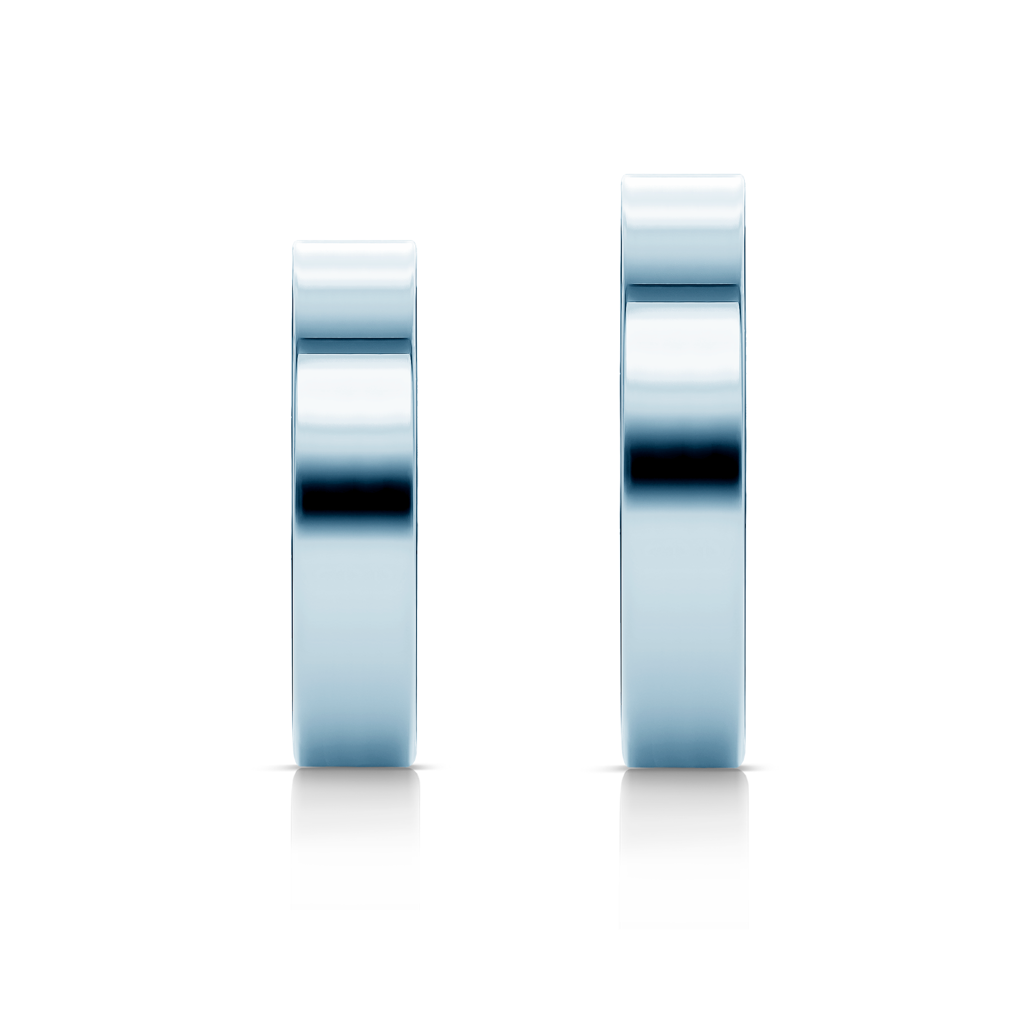 Obrączki ślubne: białe złoto, płaskie, 4 mm - 5