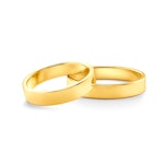 Obrączki ślubne: złote, płaskie, 4 mm