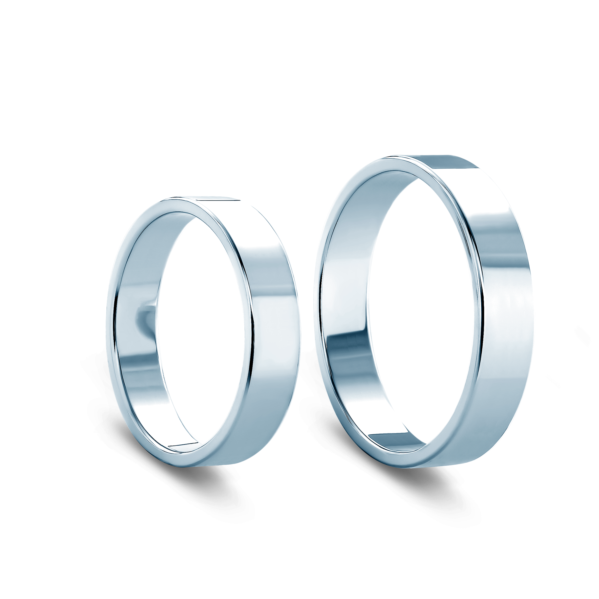 Eheringe: Weißgold, Flach, 5 mm