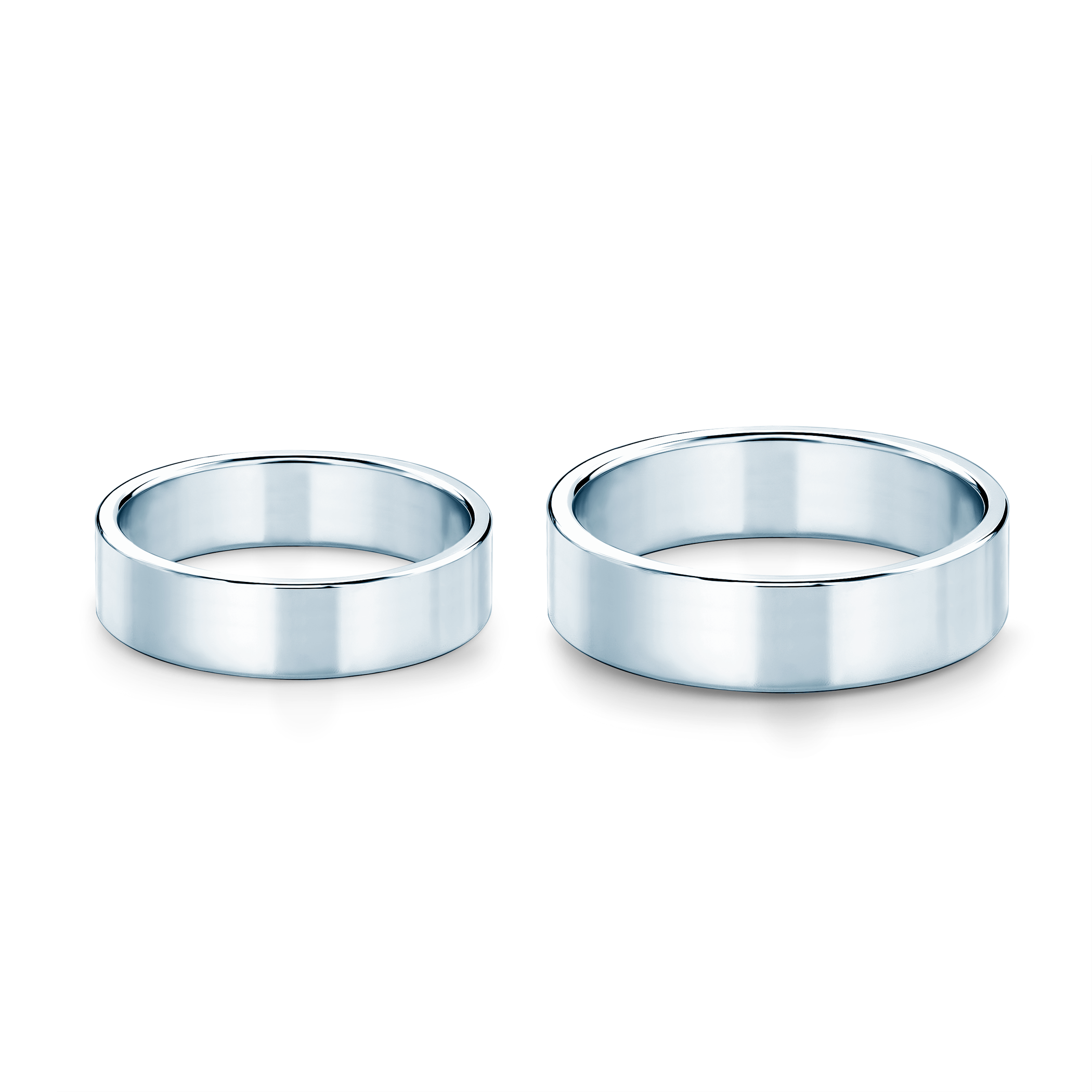 Eheringe: Weißgold, Flach, 5 mm