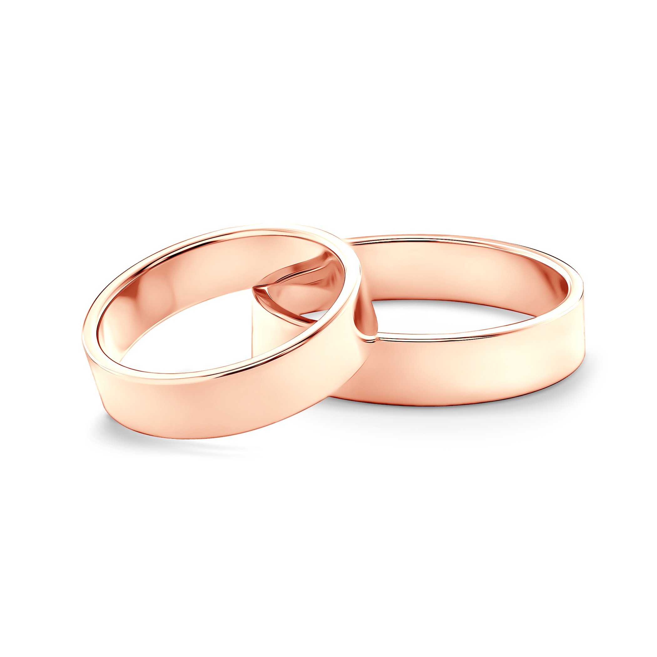 Snubní prsteny: růžové zlato, ploché, 5 mm