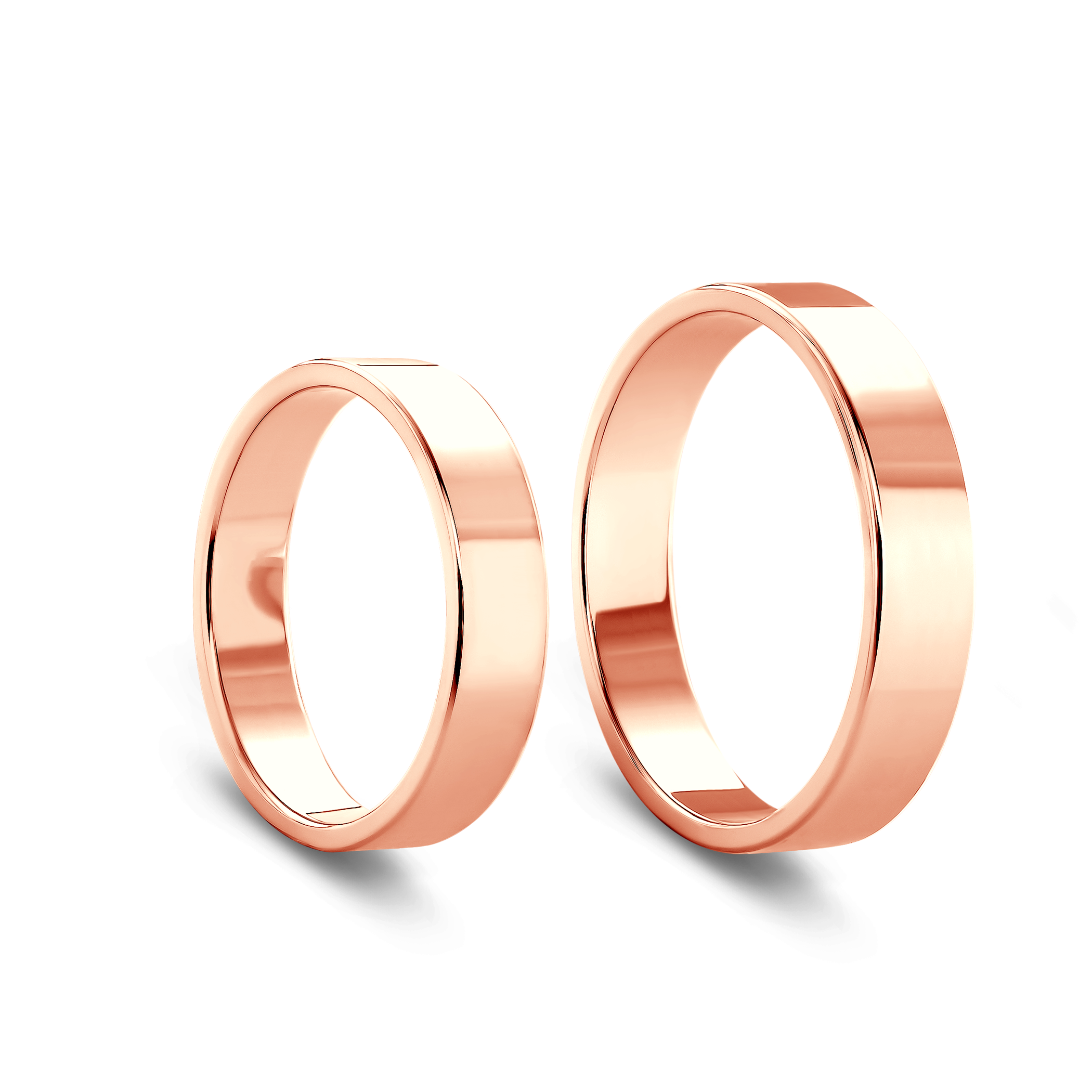 Obrączki ślubne: różowe złoto, płaskie, 5 mm