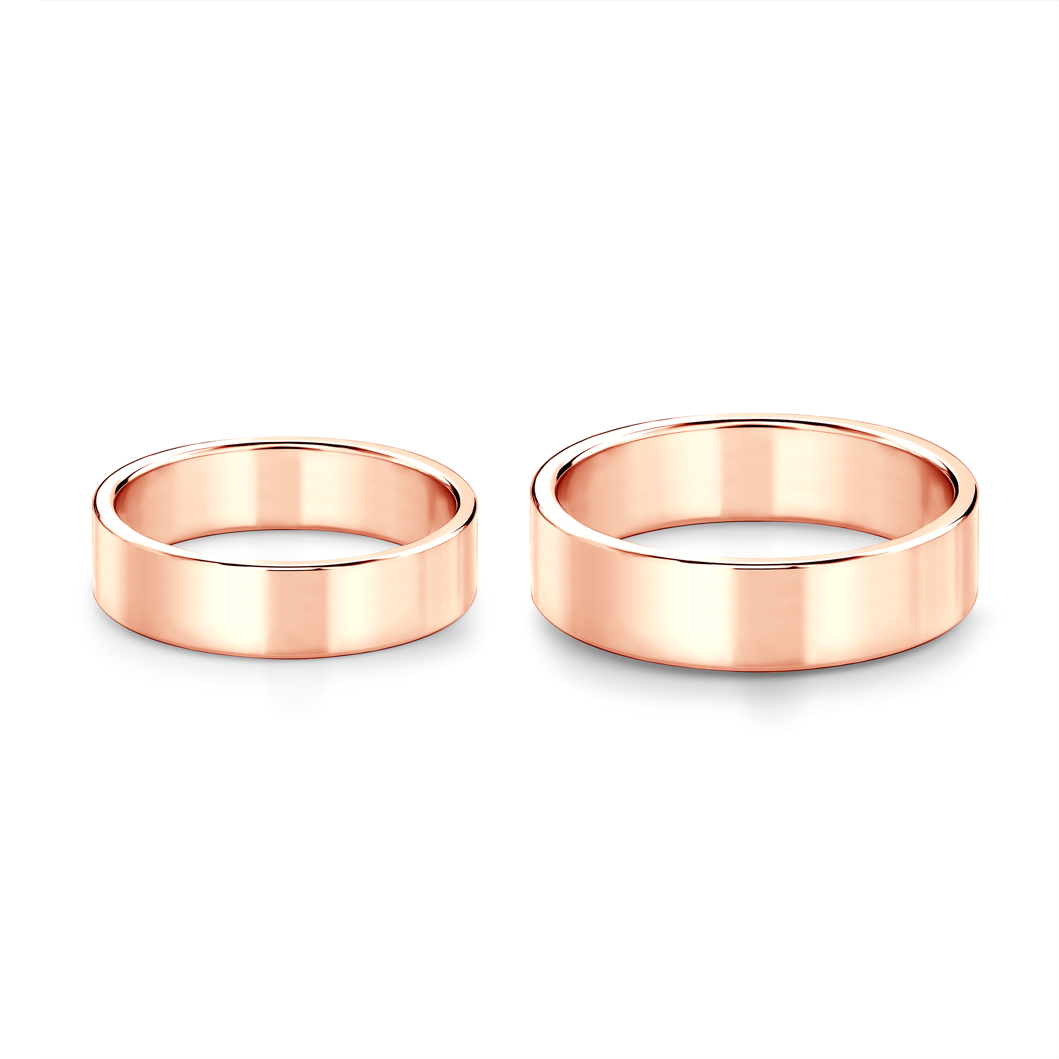Obrączki ślubne: różowe złoto, płaskie, 5 mm