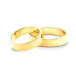 Obrączki ślubne: złote, płaskie, 5 mm