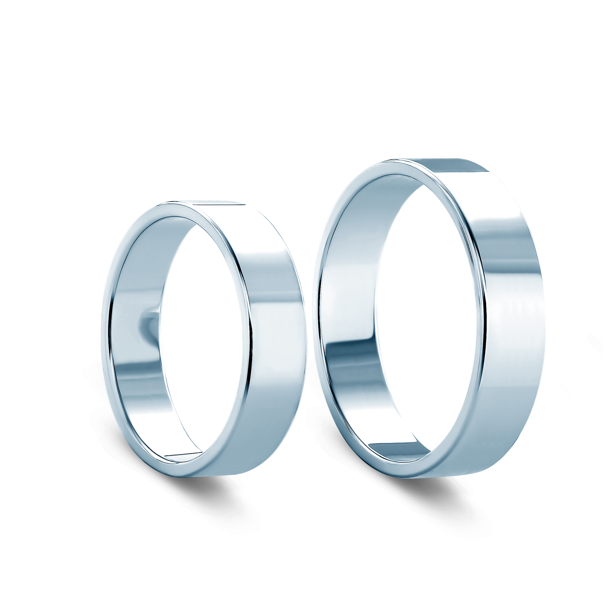 Eheringe: Weißgold, Flach, 6 mm