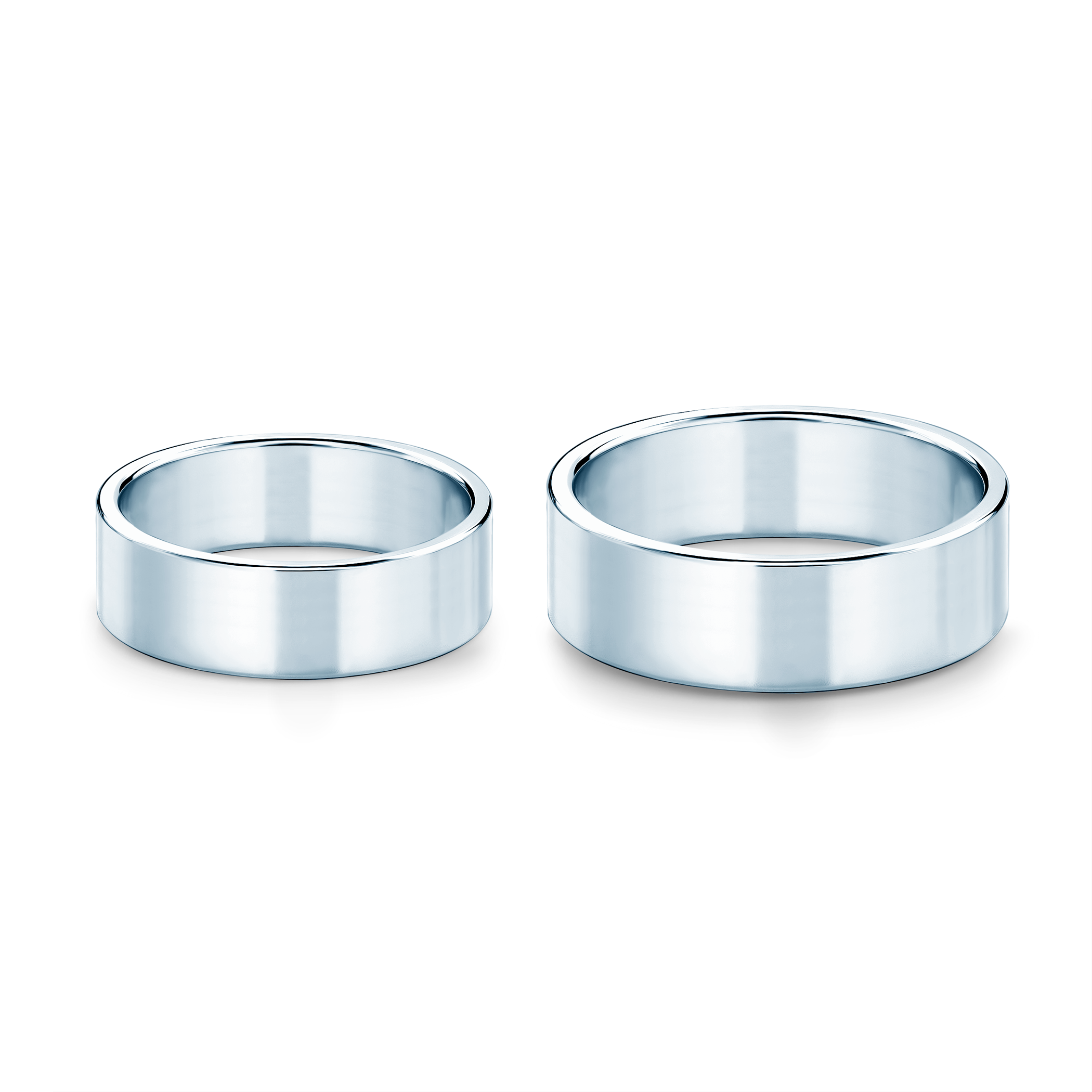 Eheringe: Weißgold, Flach, 6 mm