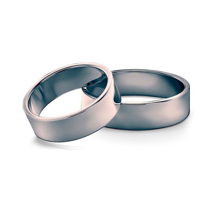 Obrączki ślubne: czarne złoto, płaskie, 6 mm