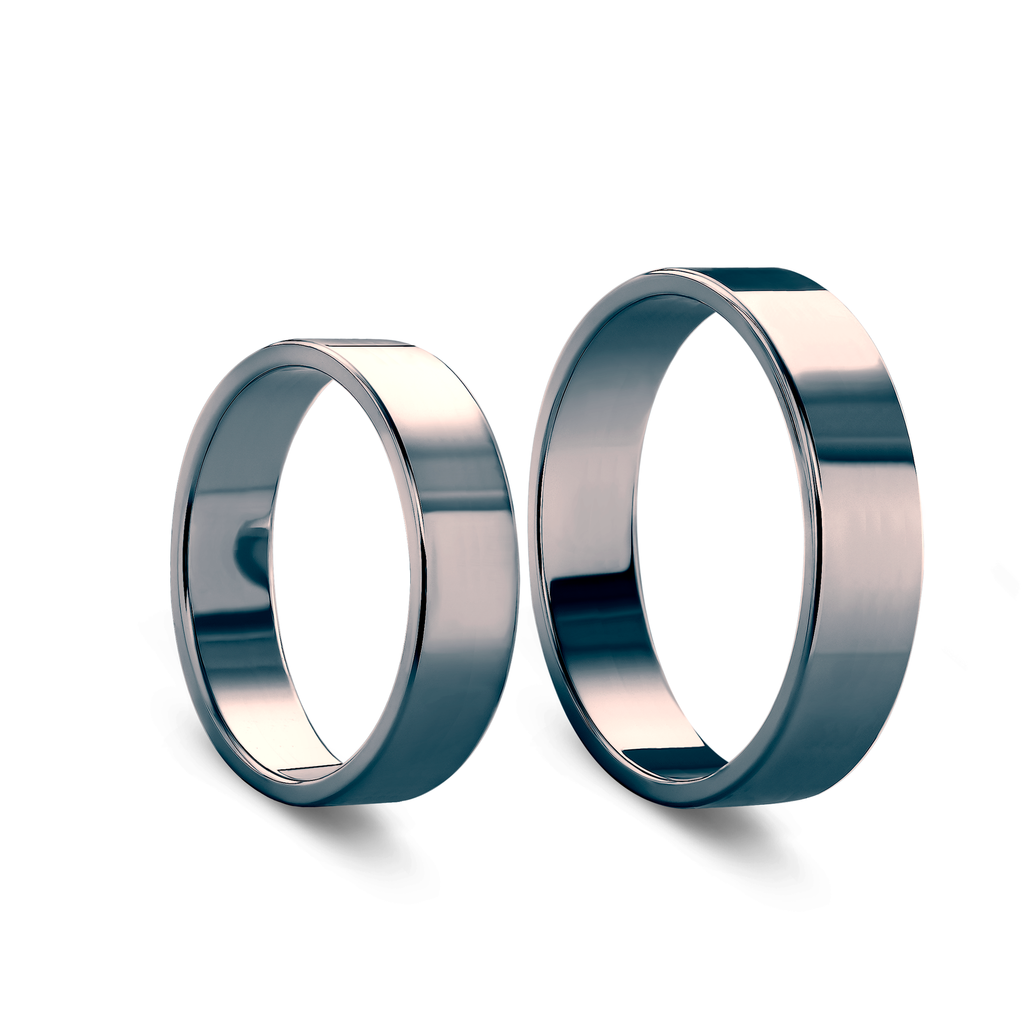 Eheringe: Schwarzes Gold, Flach, 6 mm