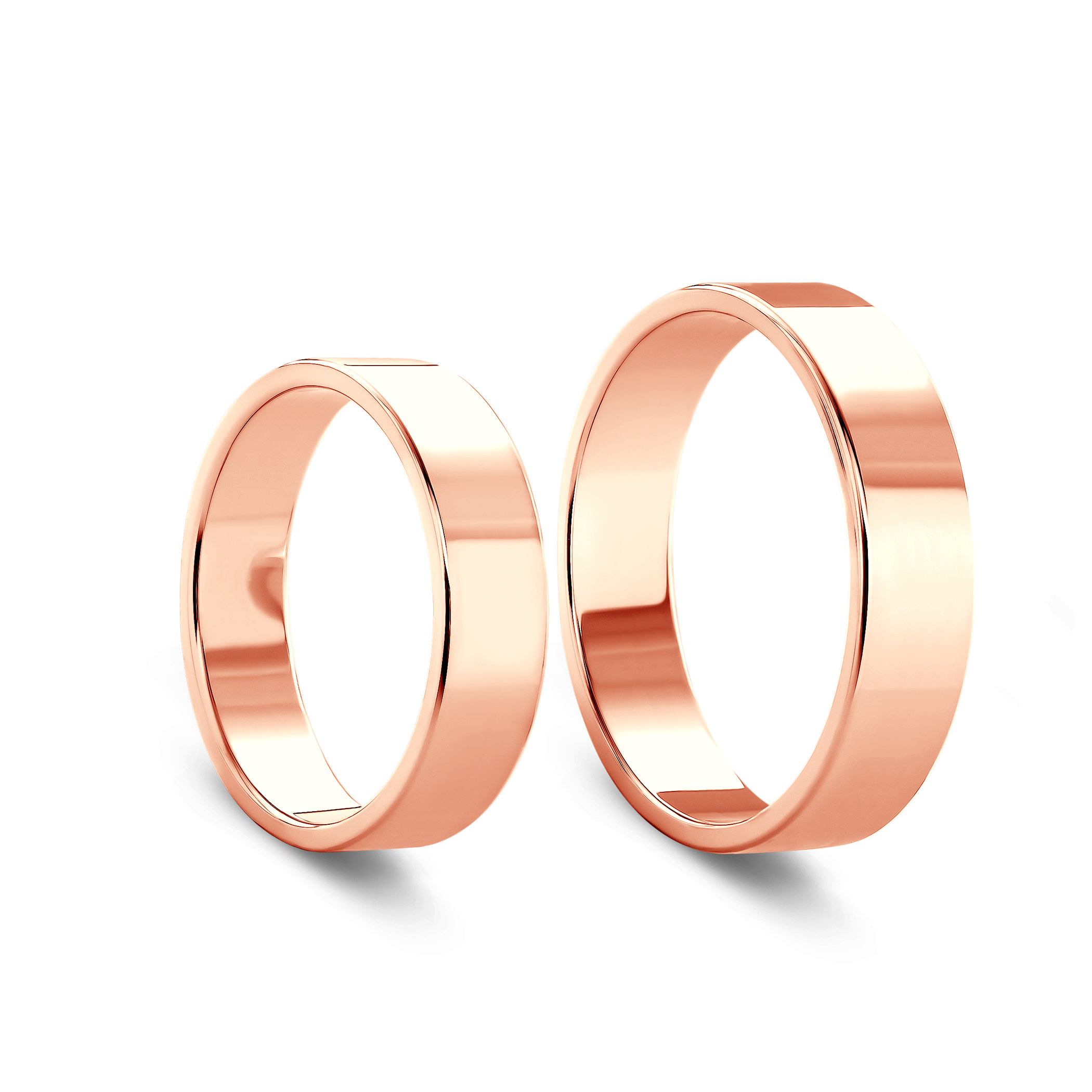 Obrączki ślubne: różowe złoto, płaskie, 6 mm