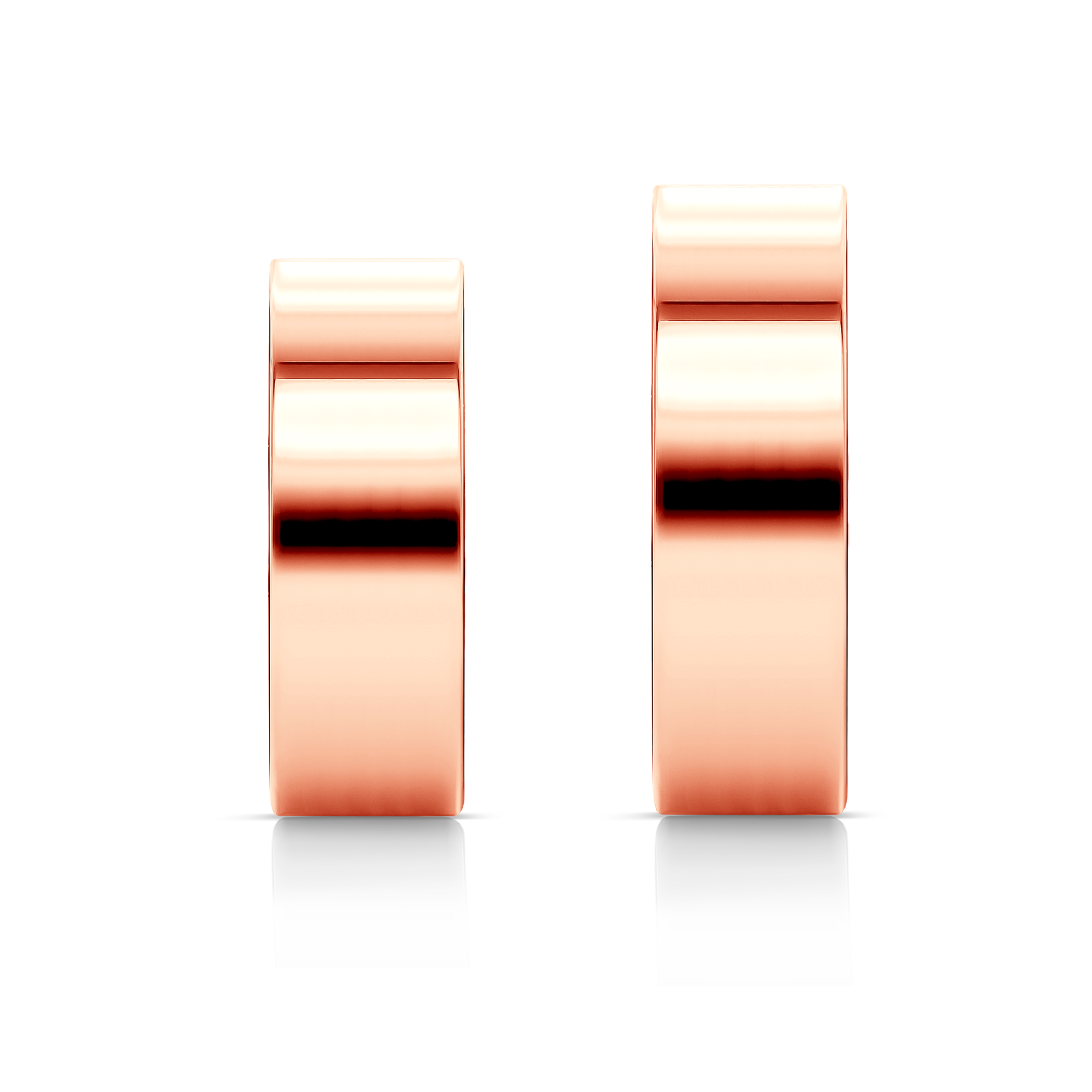 Obrączki ślubne: różowe złoto, płaskie, 6 mm