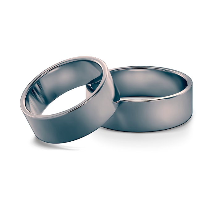 Obrączki ślubne: czarne złoto, płaskie, 7 mm