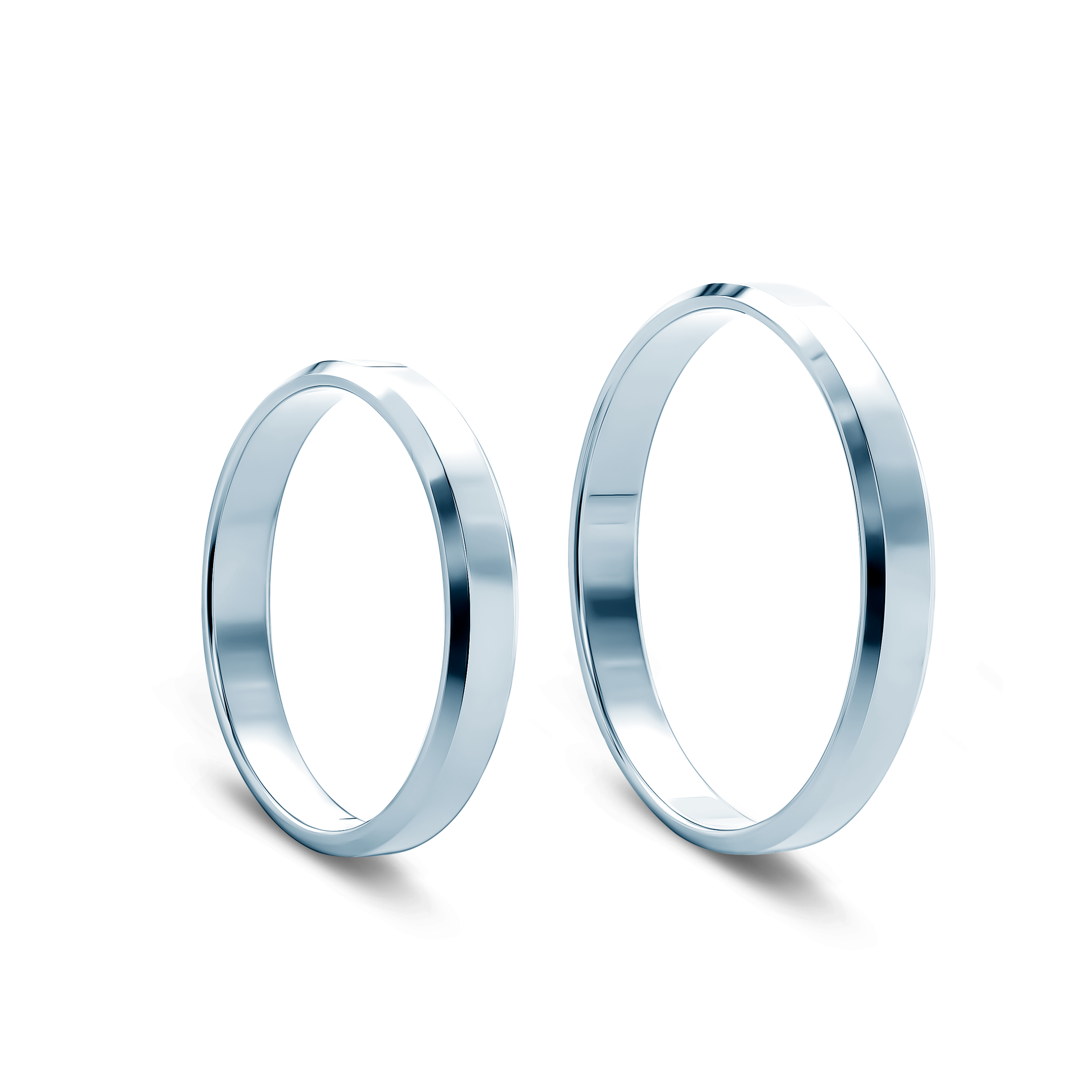 Obrączki ślubne: białe złoto, z fazą, 3 mm