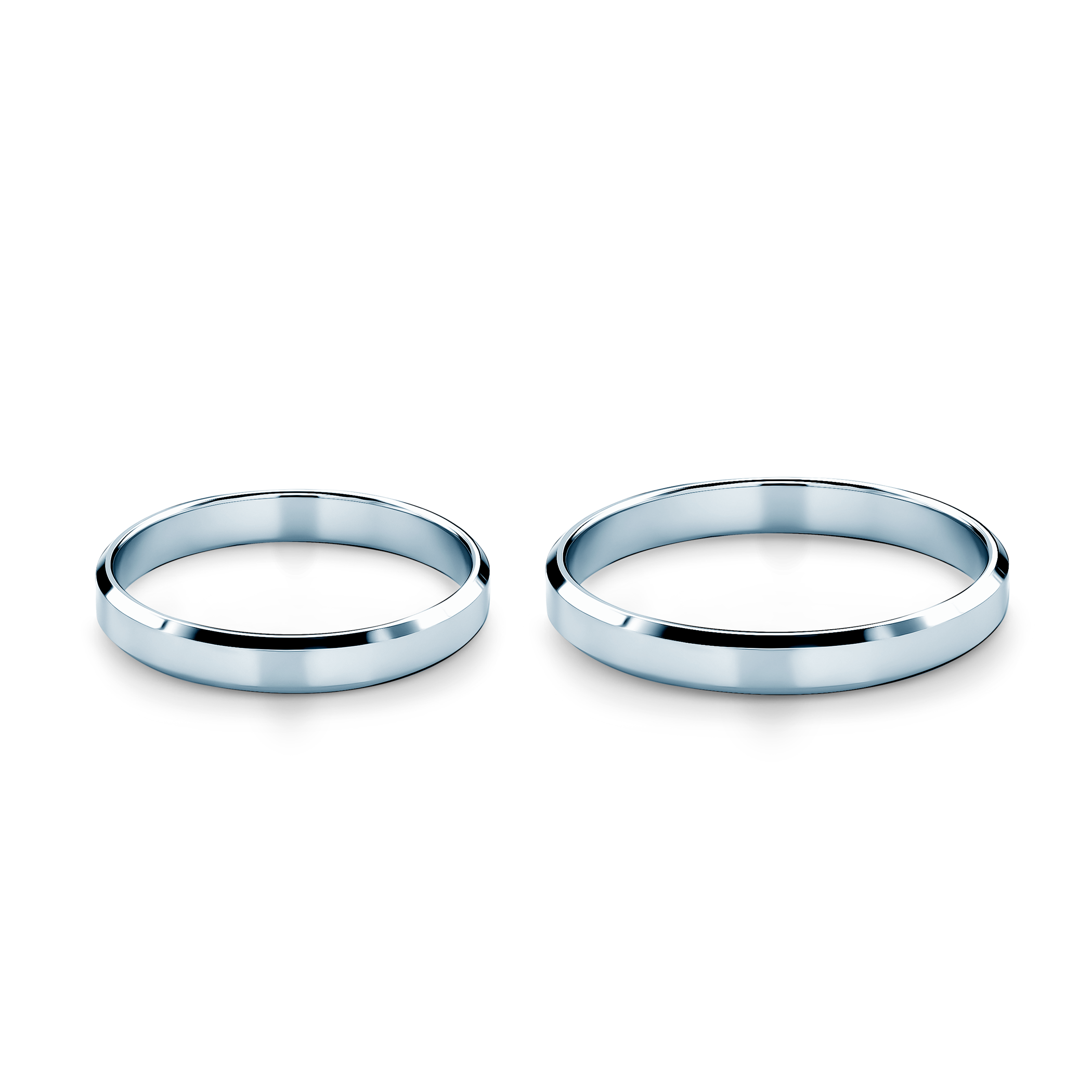 Obrączki ślubne: białe złoto, z fazą, 3 mm