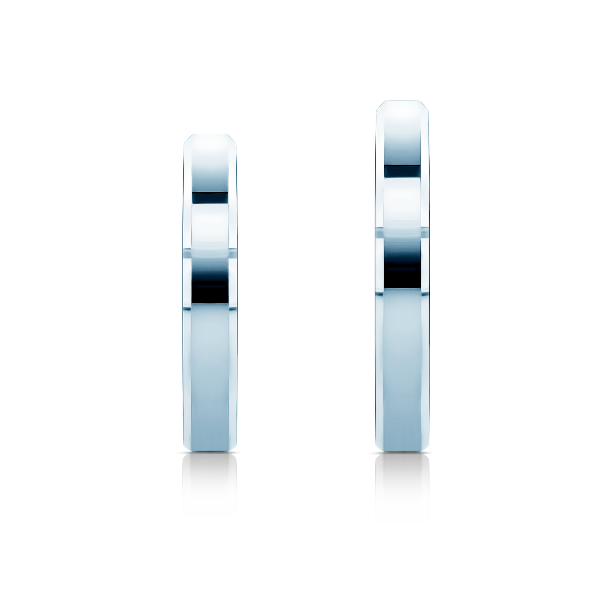 Obrączki ślubne: białe złoto, z fazą, 3 mm