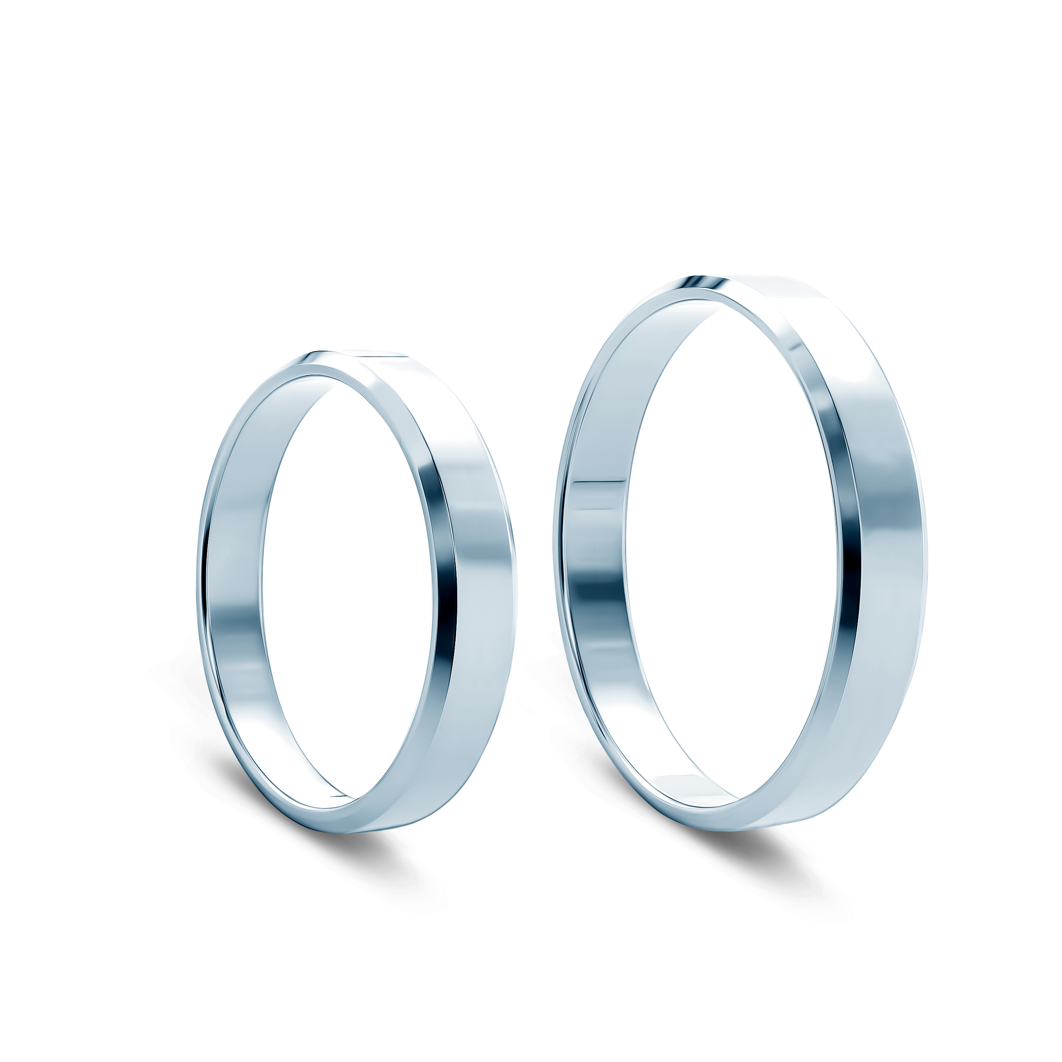 Obrączki ślubne: białe złoto, z fazą, 4 mm