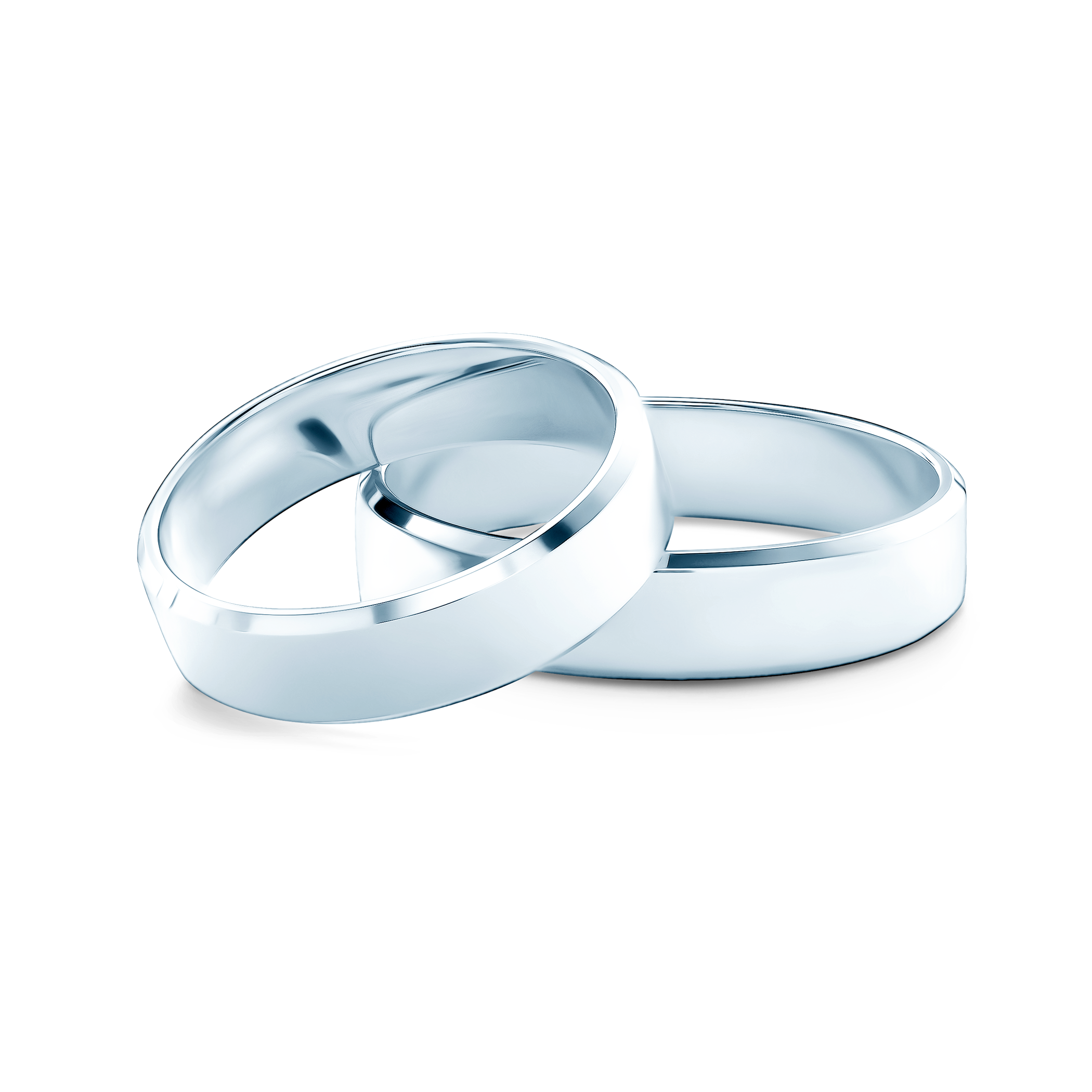 Obrączki ślubne: białe złoto, z fazą, 5 mm