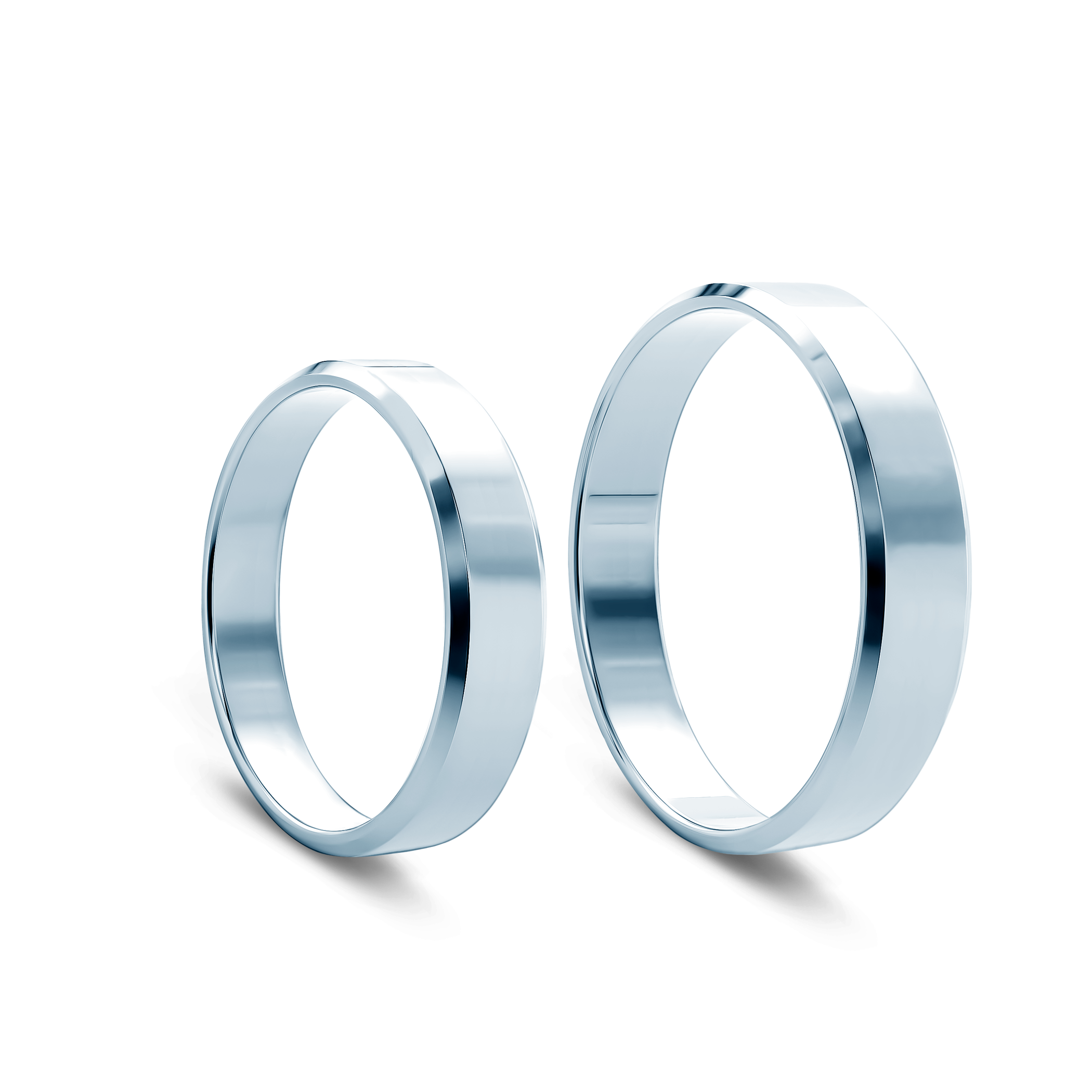 Eheringe: Weißgold, mit Fase, 5 mm