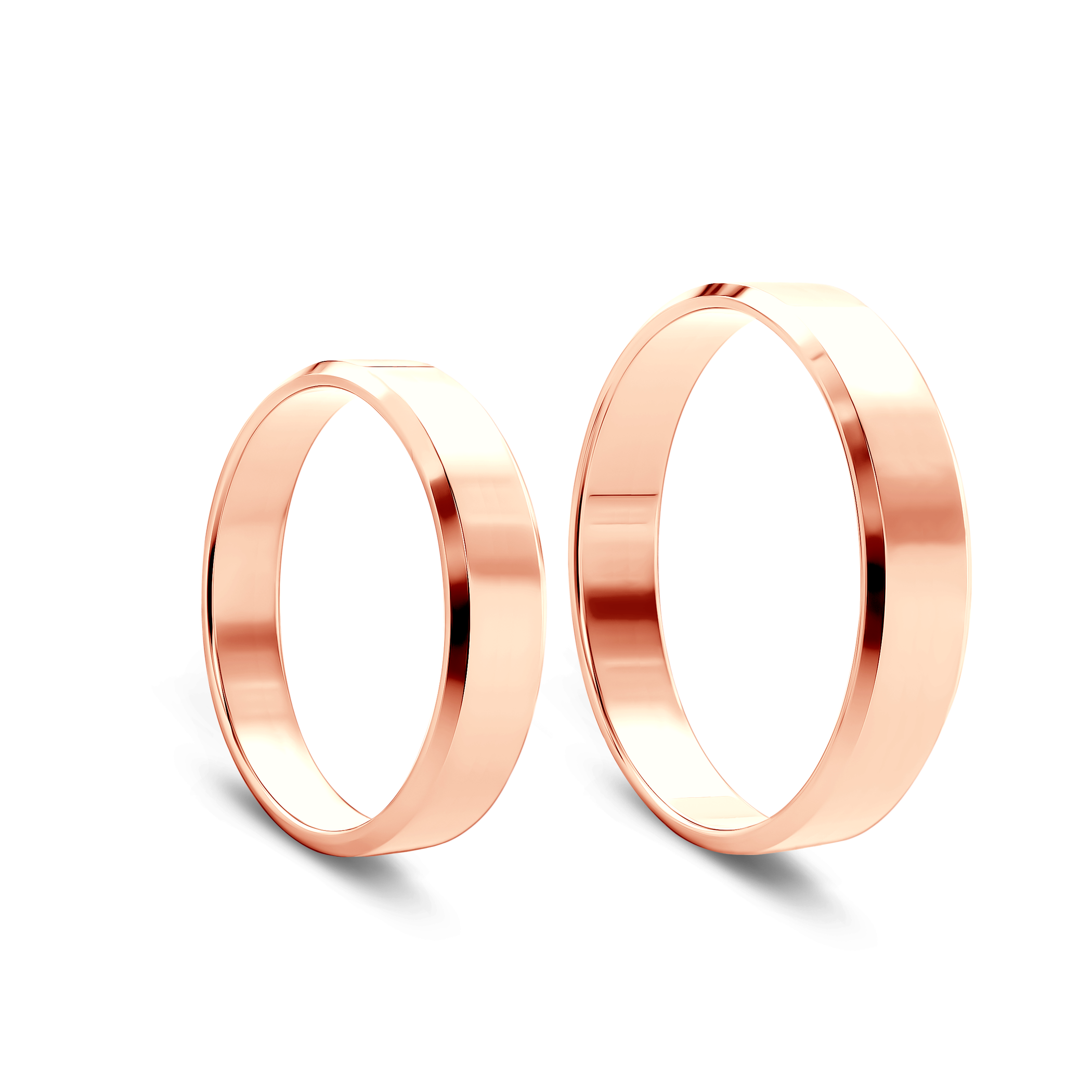 Eheringe: Roségold, mit Fase, 5 mm - 3