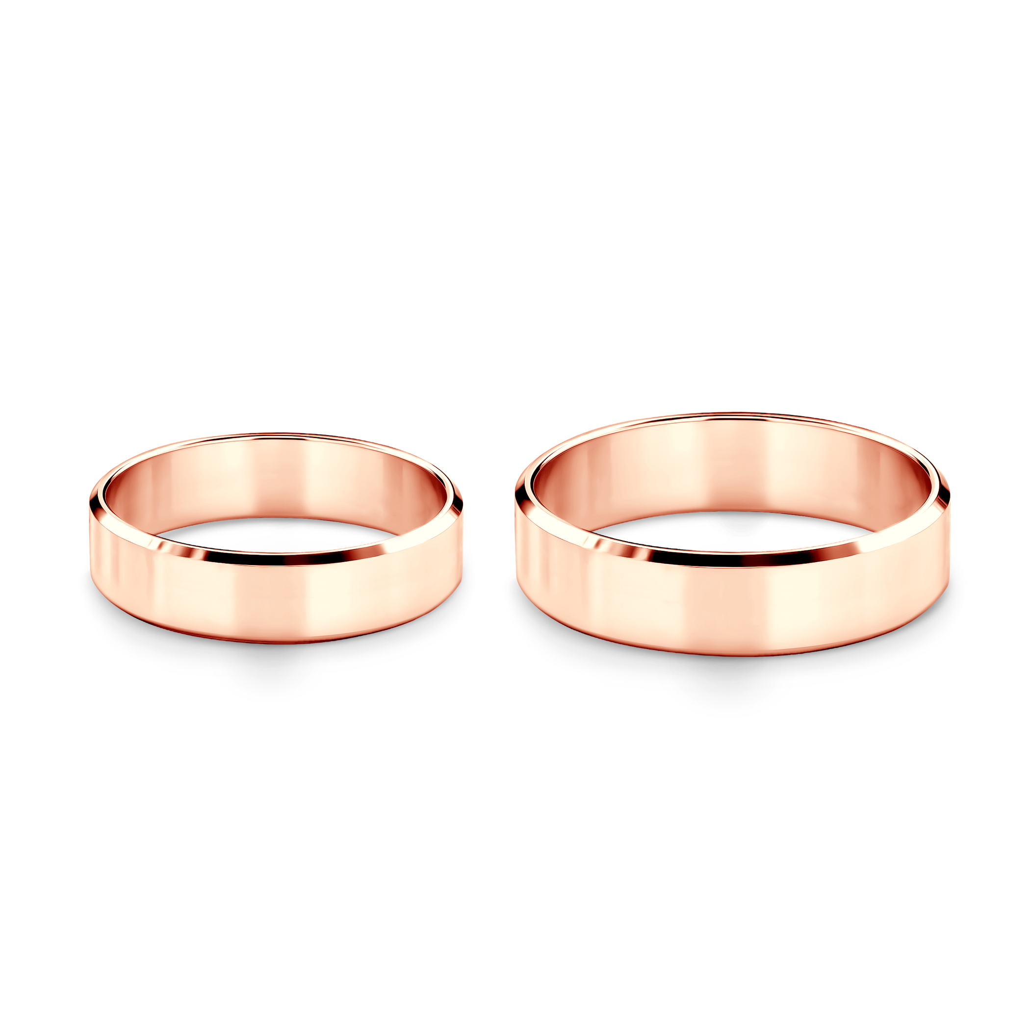 Eheringe: Roségold, mit Fase, 5 mm - 4