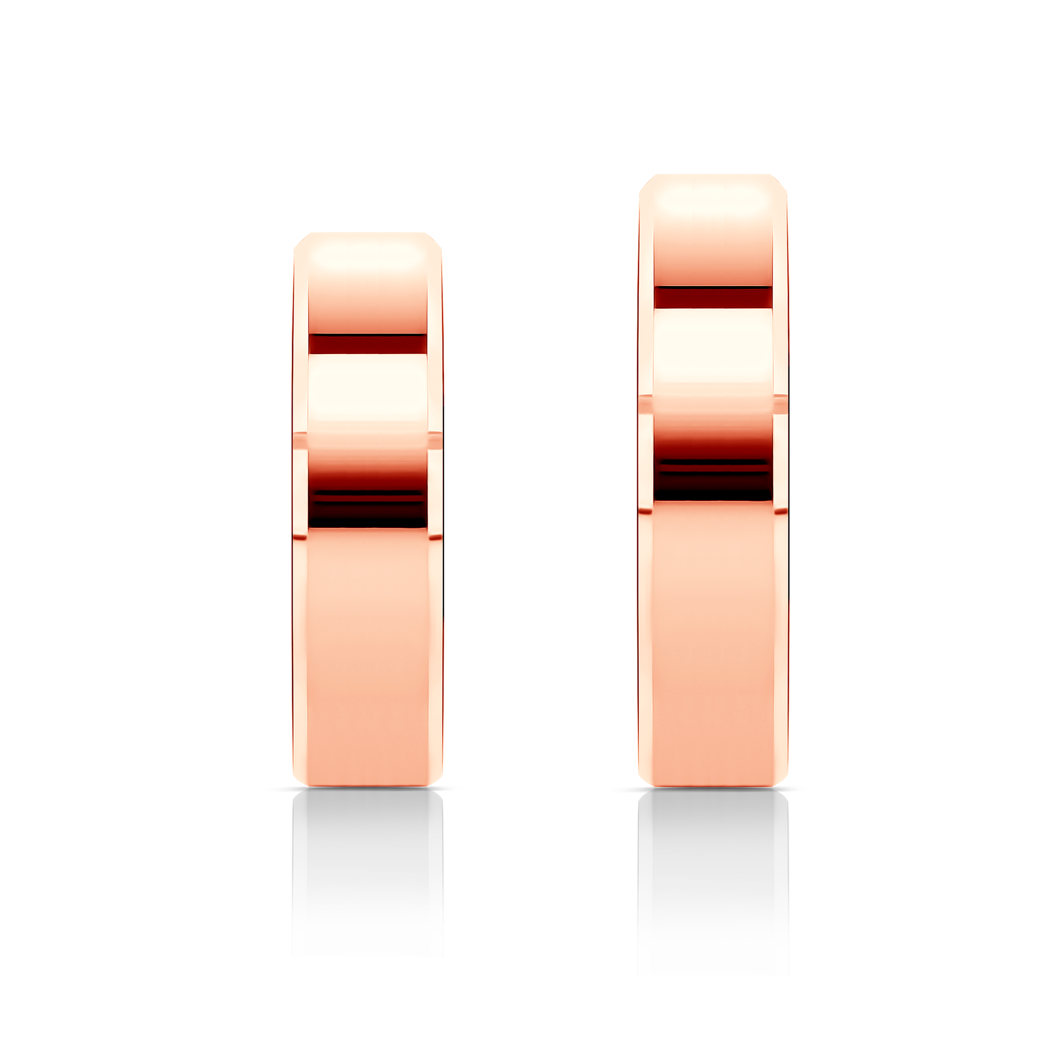Eheringe: Roségold, mit Fase, 5 mm - 5