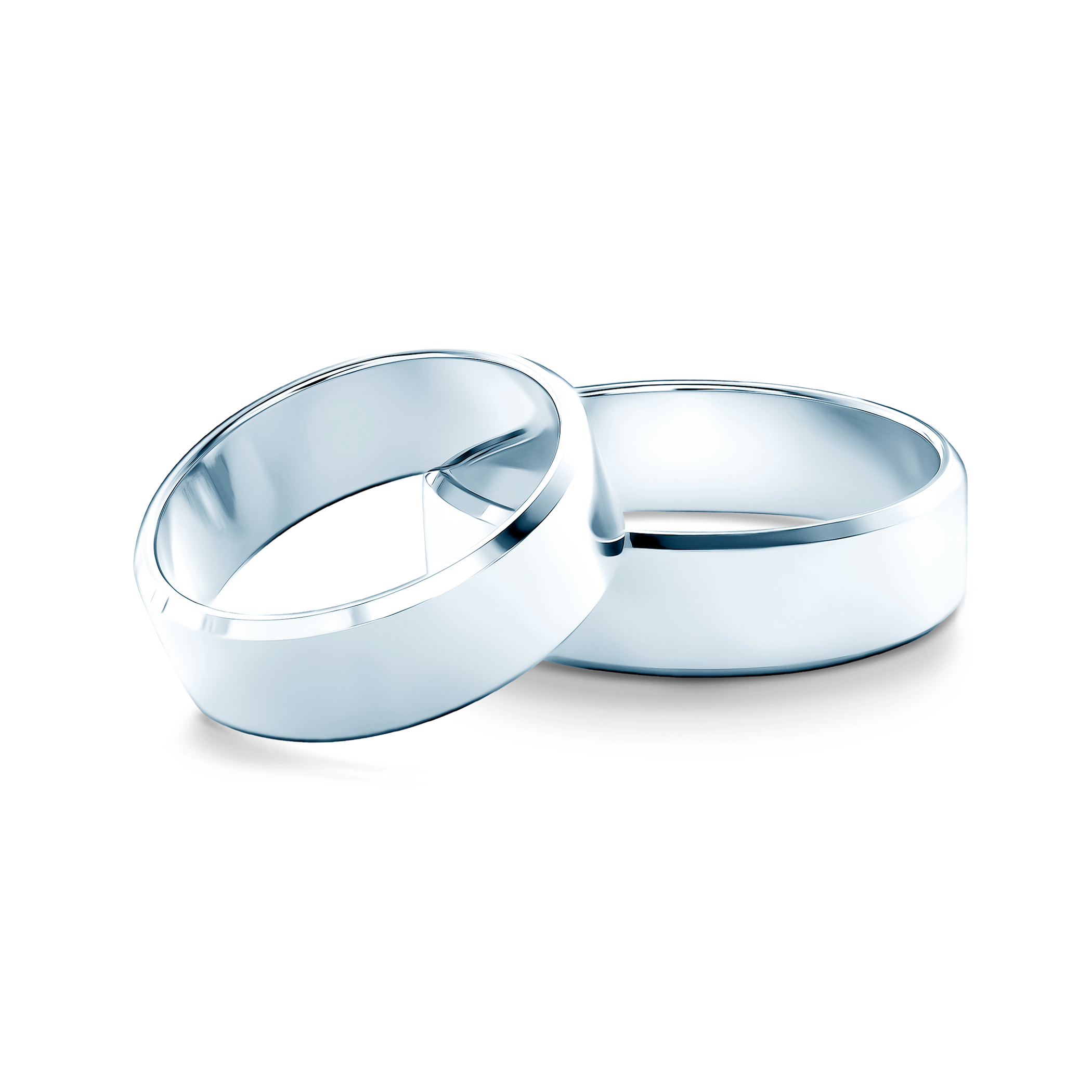 Obrączki ślubne: białe złoto, z fazą, 6 mm