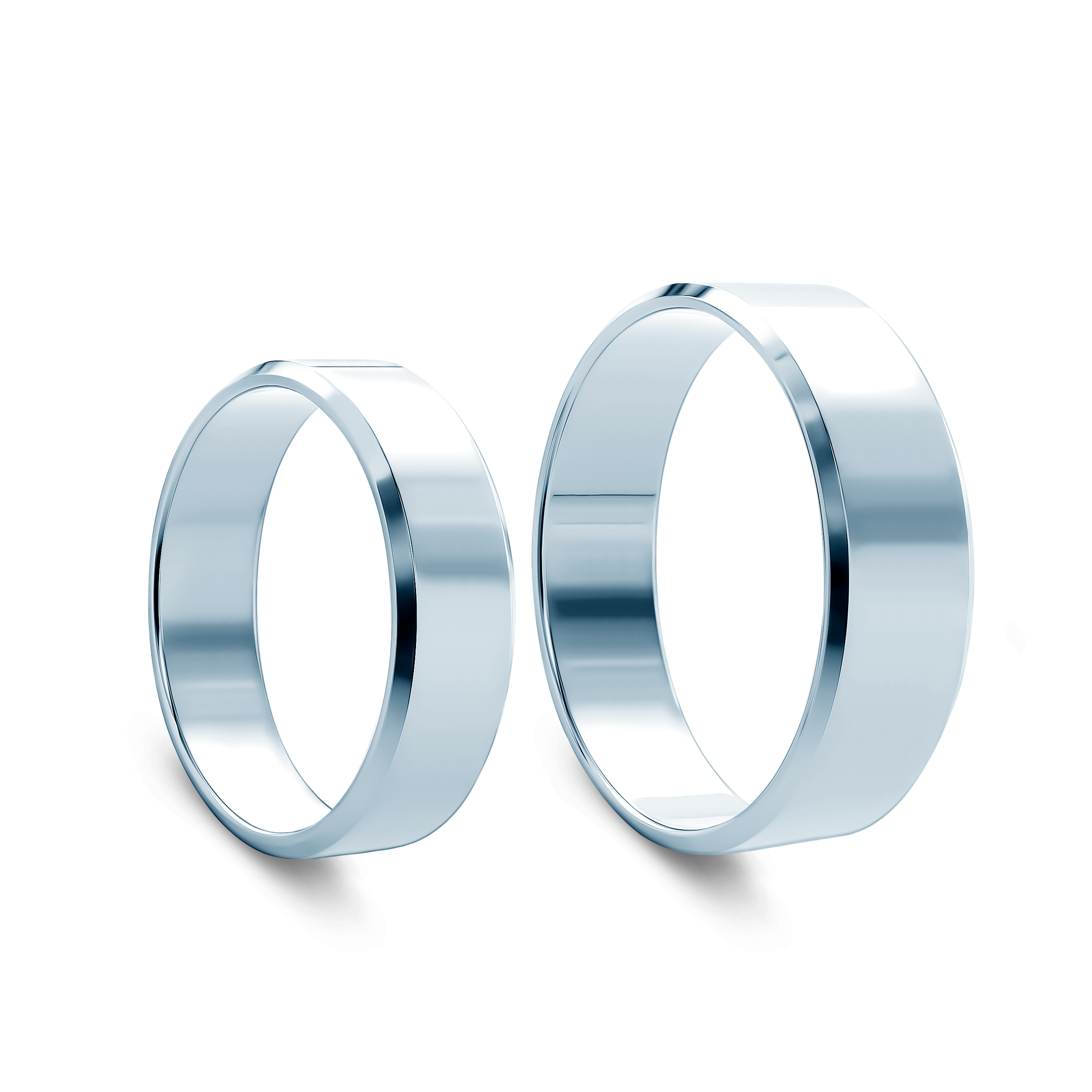 Obrączki ślubne: białe złoto, z fazą, 7 mm