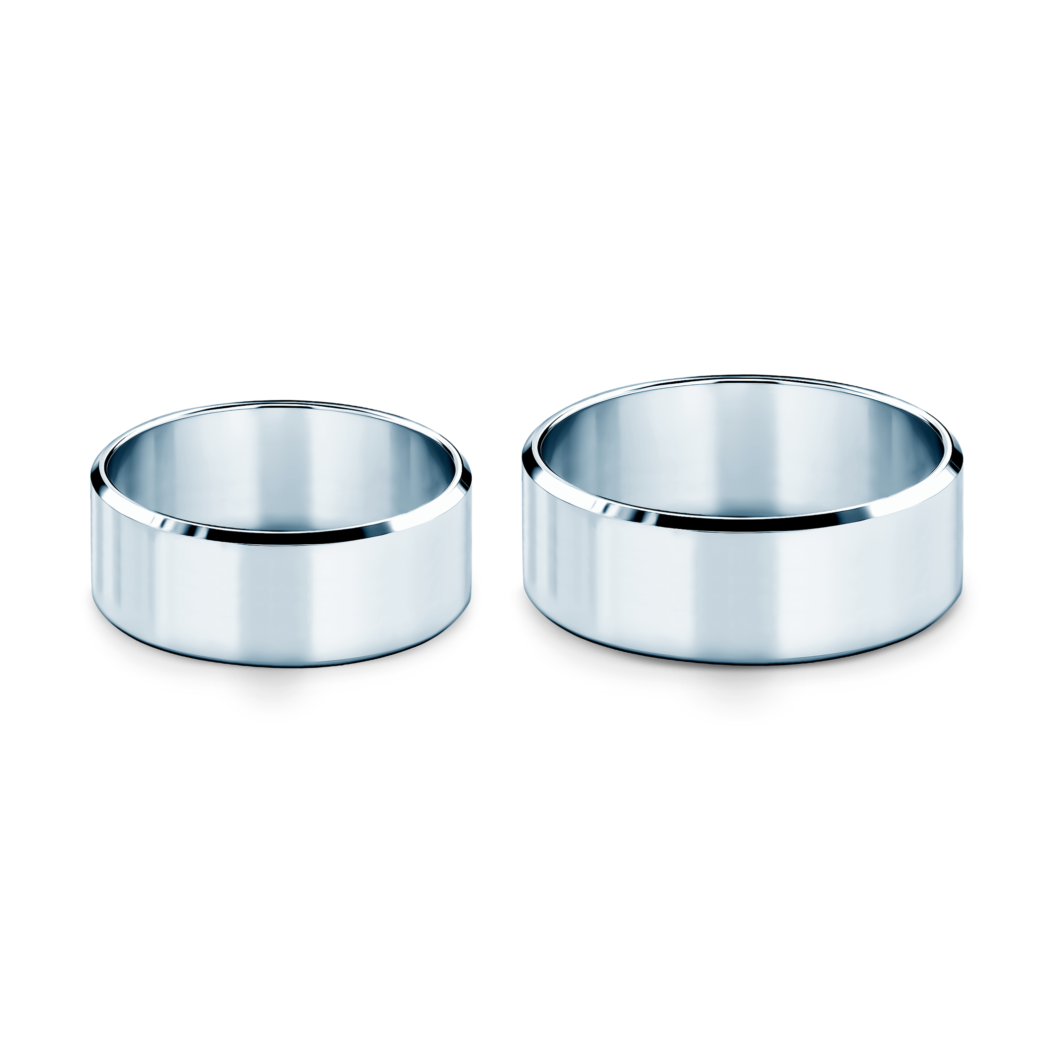 Obrączki ślubne: białe złoto, z fazą, 7 mm